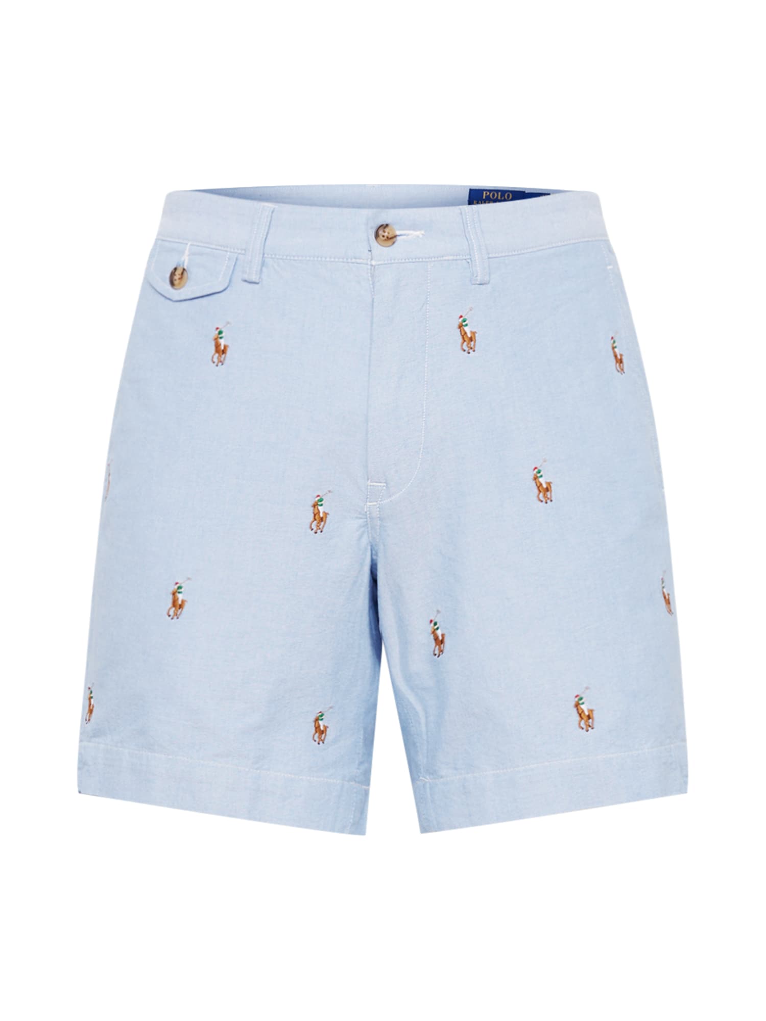 Polo Ralph Lauren Hlače 'STFBEDFORD'  svetlo modra / rjava / bela