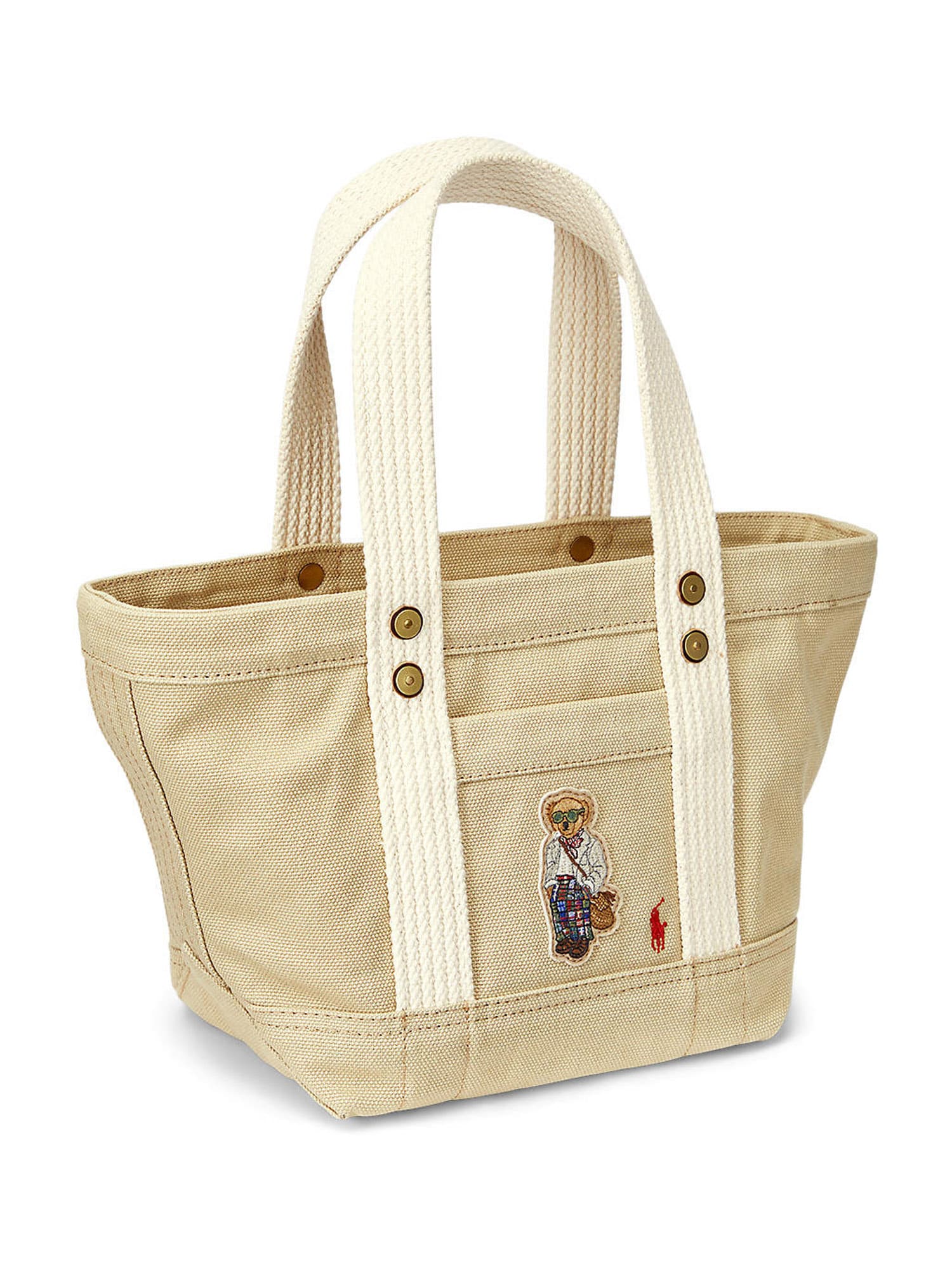 Polo Ralph Lauren Nakupovalna torba  kremna / kamela / marine / karminsko rdeča
