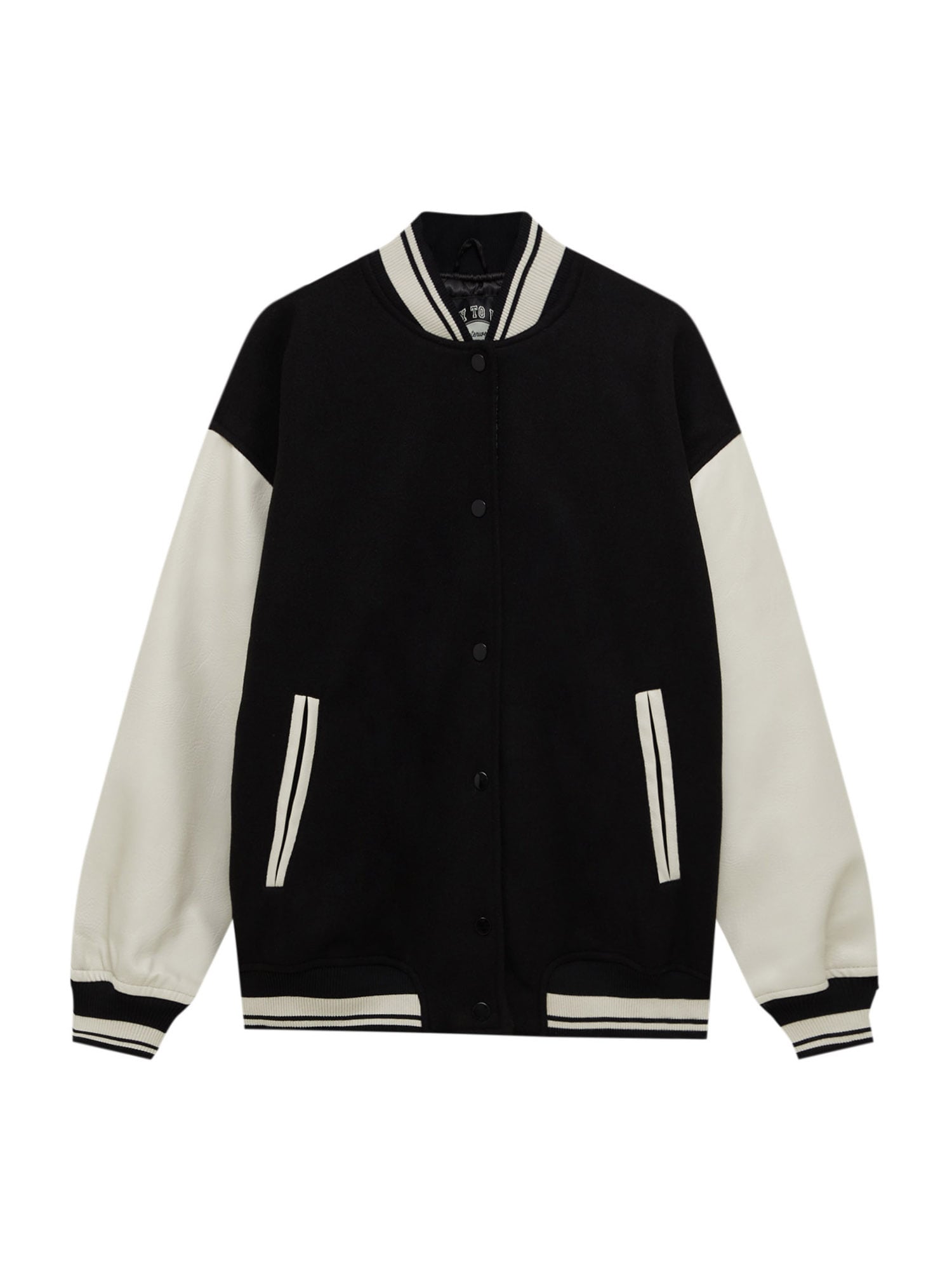 Pull&Bear Prehodna jakna  kremna / črna
