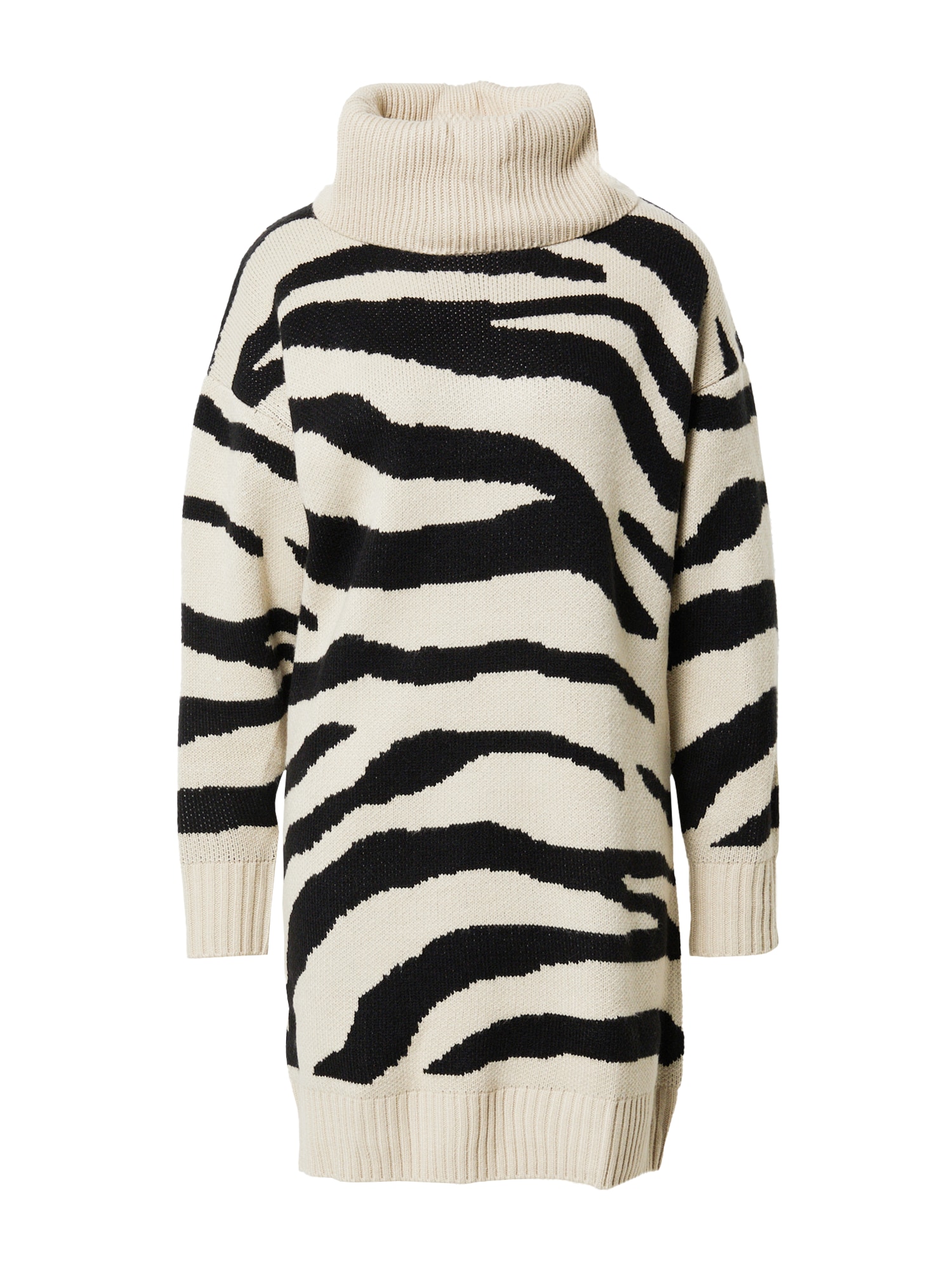 River Island Pletena obleka 'COMET CABLE JUMPER'  ecru / črna