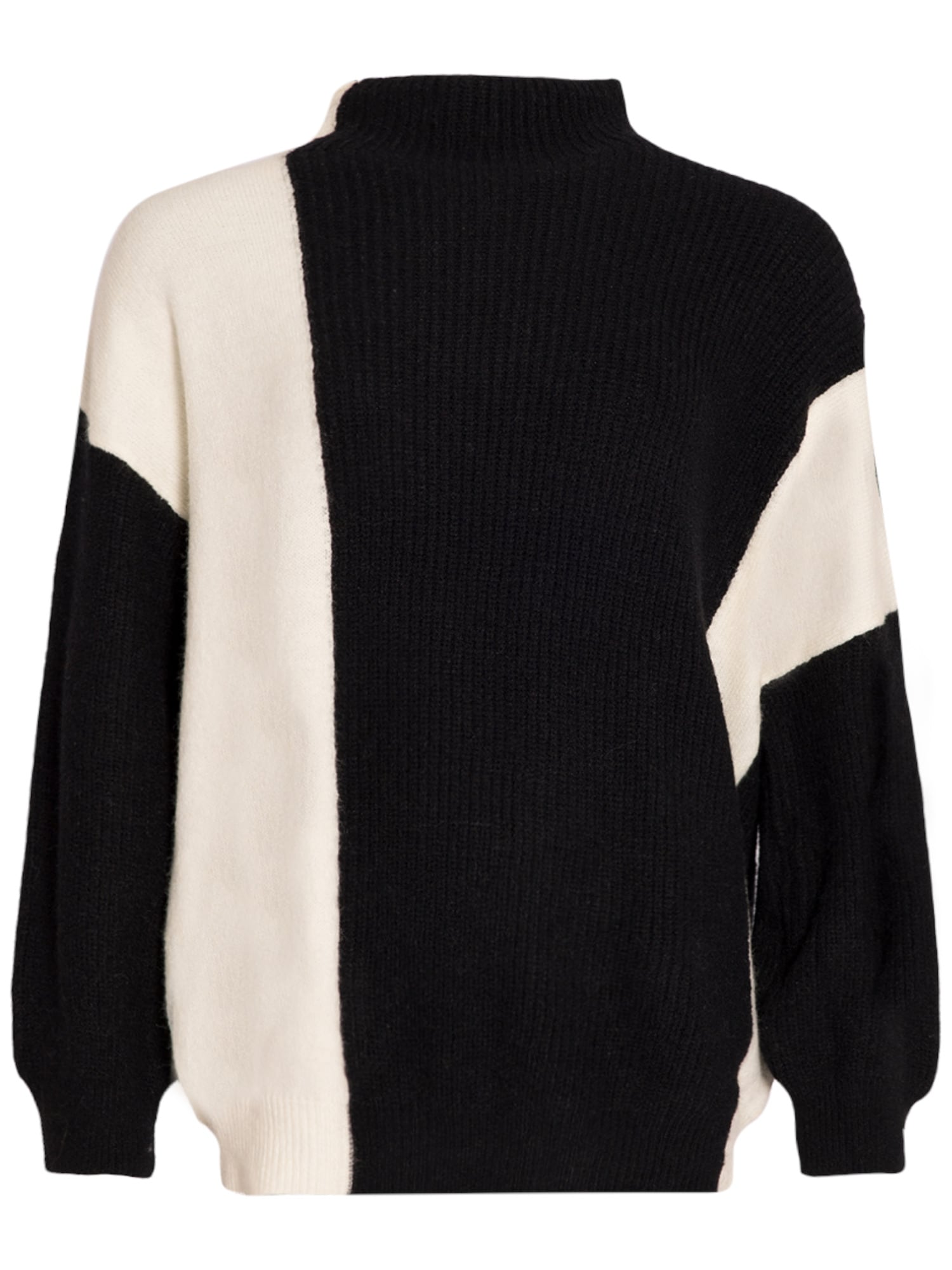 SASSYCLASSY Širok pulover  črna / bela