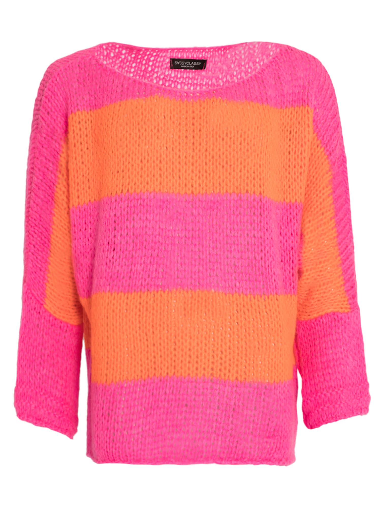 SASSYCLASSY Širok pulover  roza