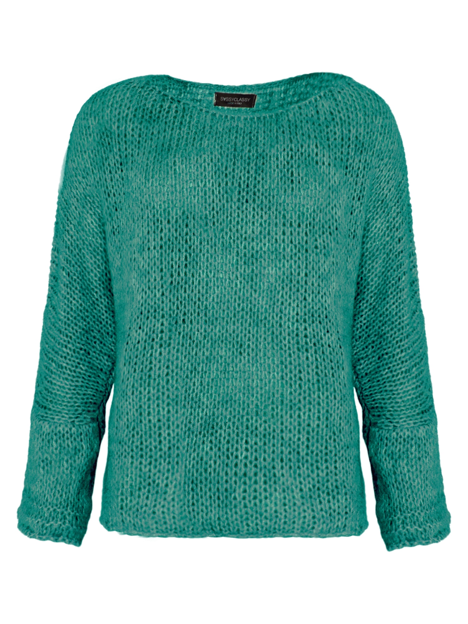 SASSYCLASSY Širok pulover  temno zelena