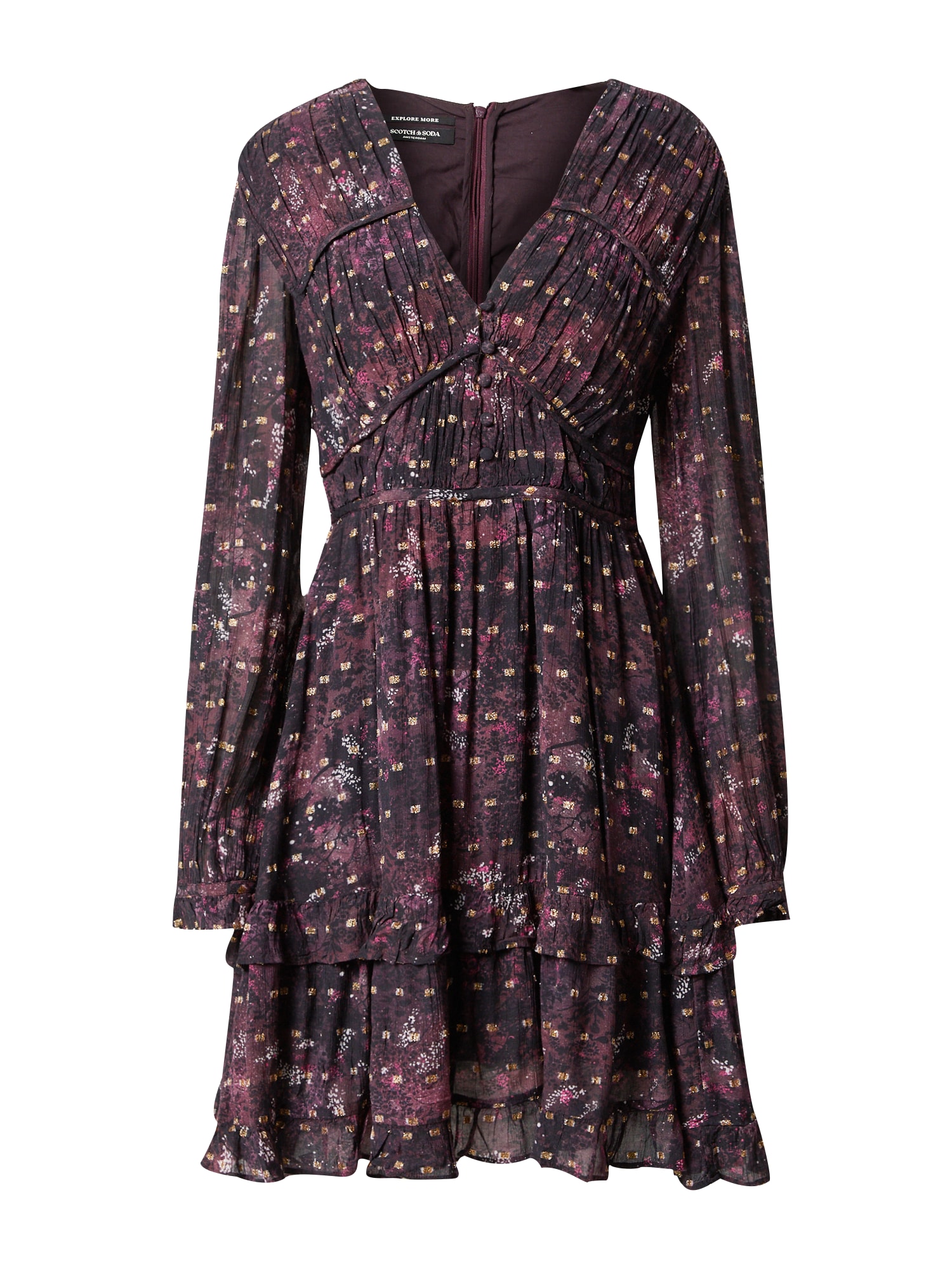 SCOTCH & SODA Obleka  nočno modra / zlata / burgund