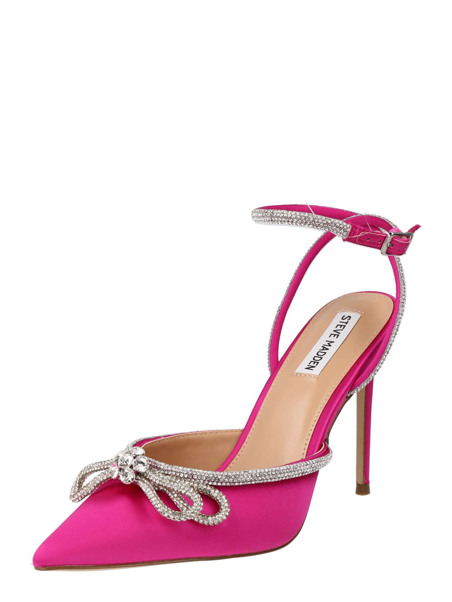 STEVE MADDEN Čevlji s peto in s paščki  ciklama / srebrna