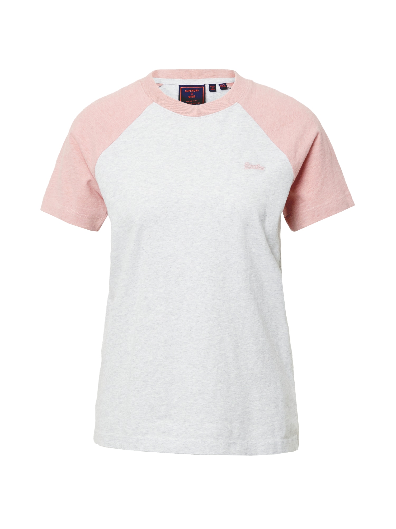 Superdry Majica  pegasto siva / staro roza