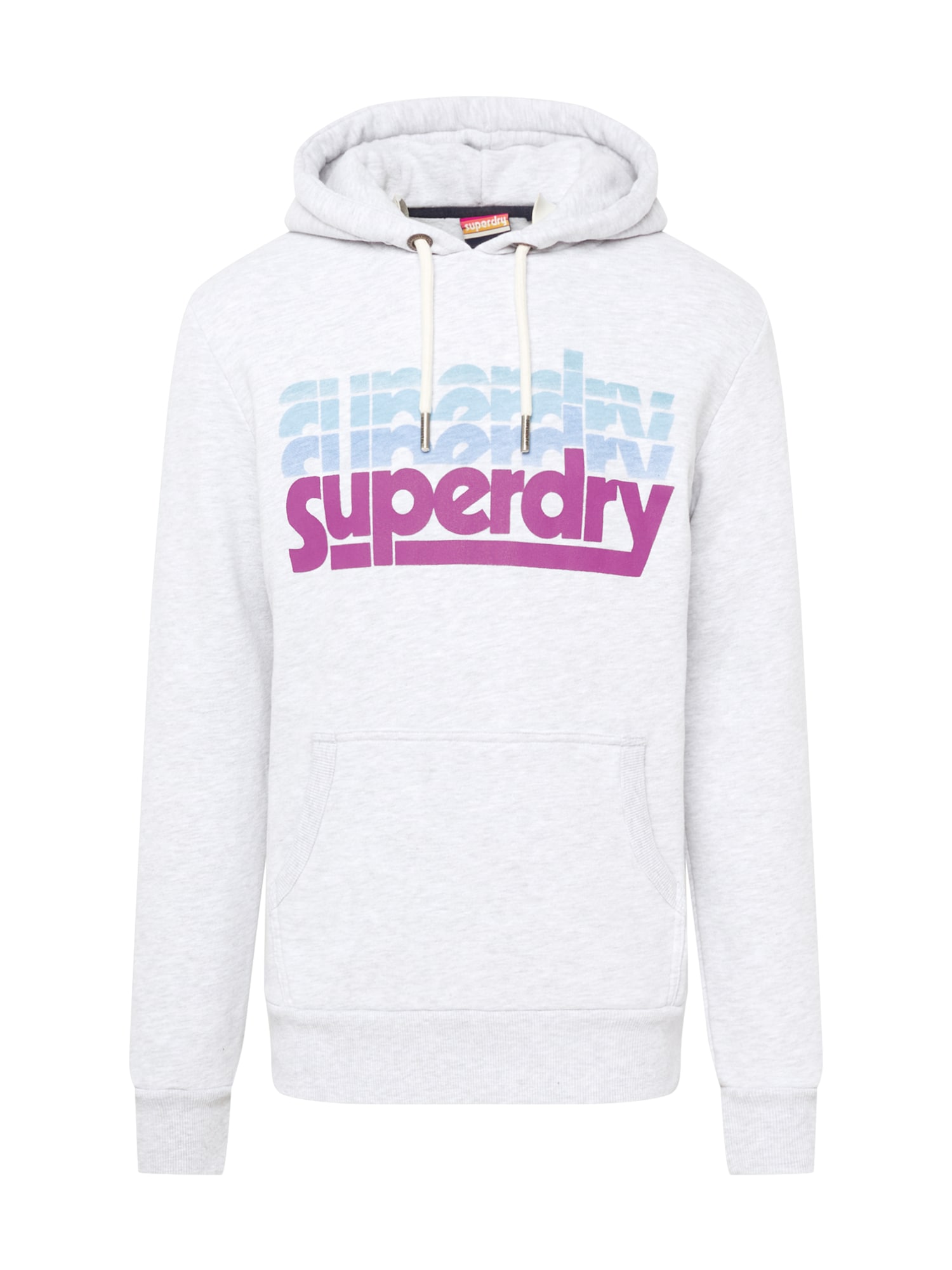 Superdry Majica  svetlo modra / svetlo siva / temno liila