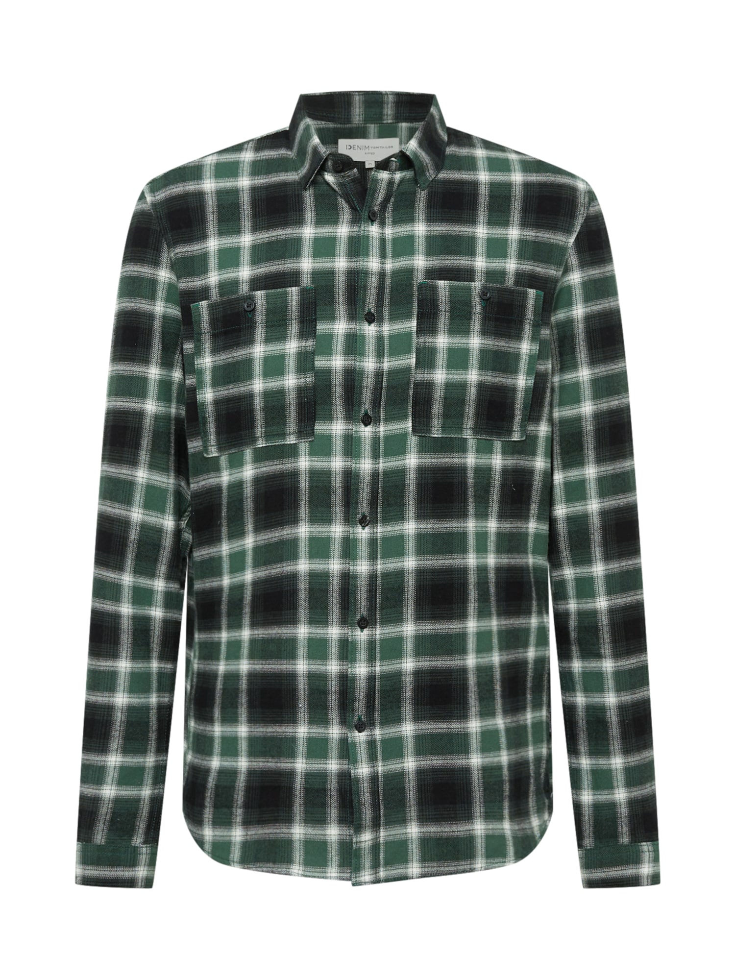 TOM TAILOR DENIM Srajca  jelka / črna / bela