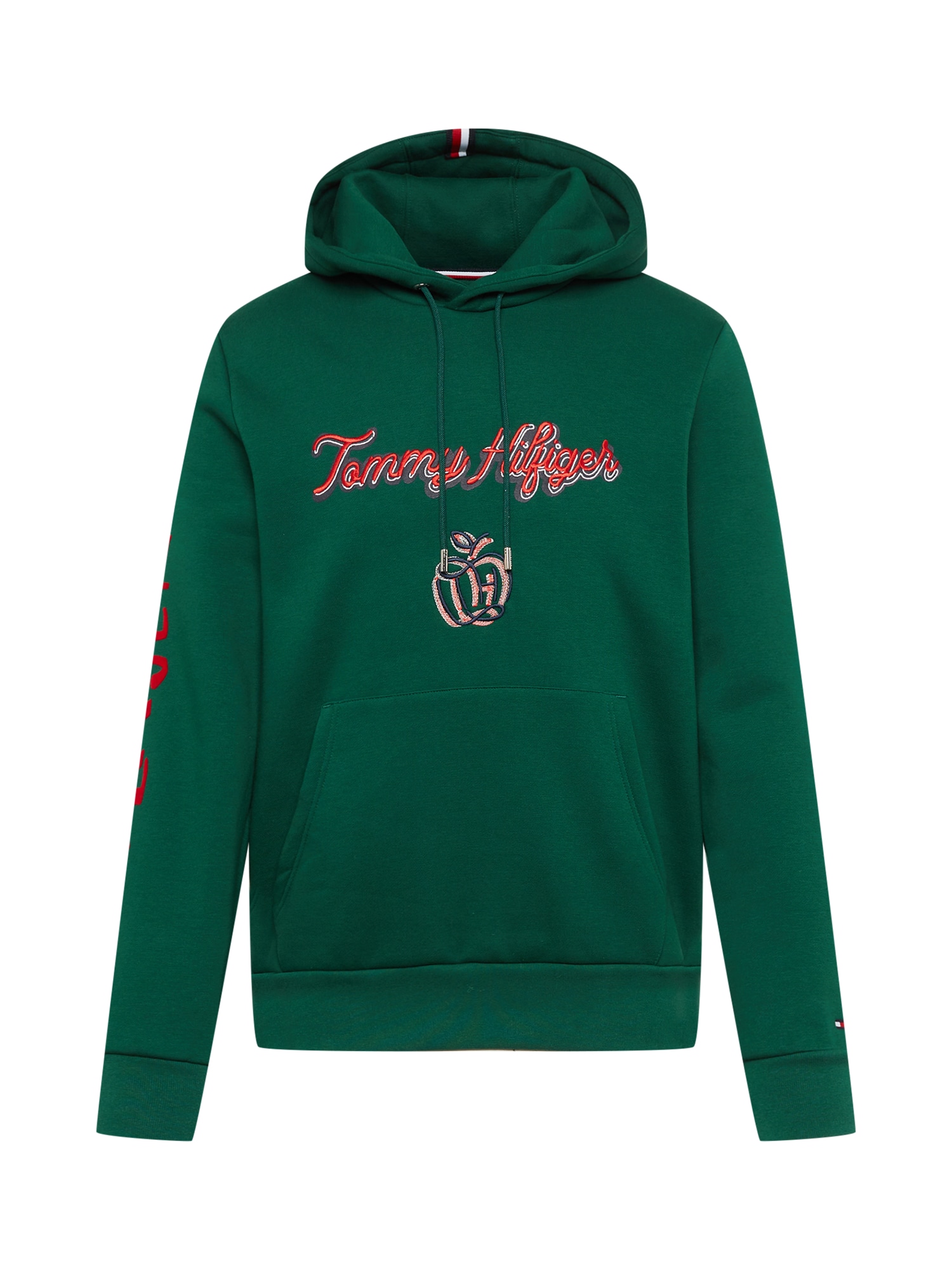TOMMY HILFIGER Majica 'POP'  zelena / rdeča / črna / bela