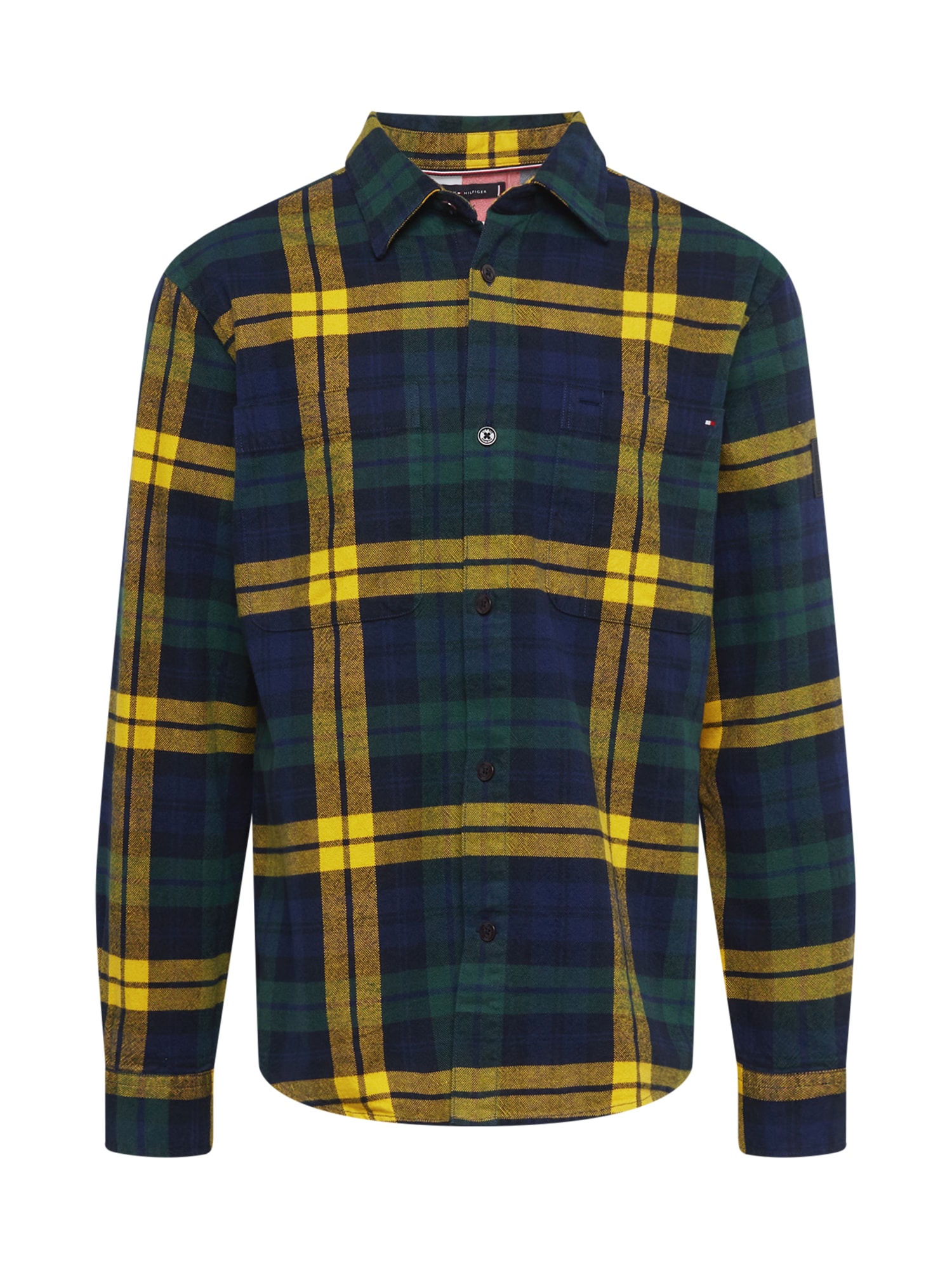 TOMMY HILFIGER Srajca  temno modra / apno / travnato zelena / črna