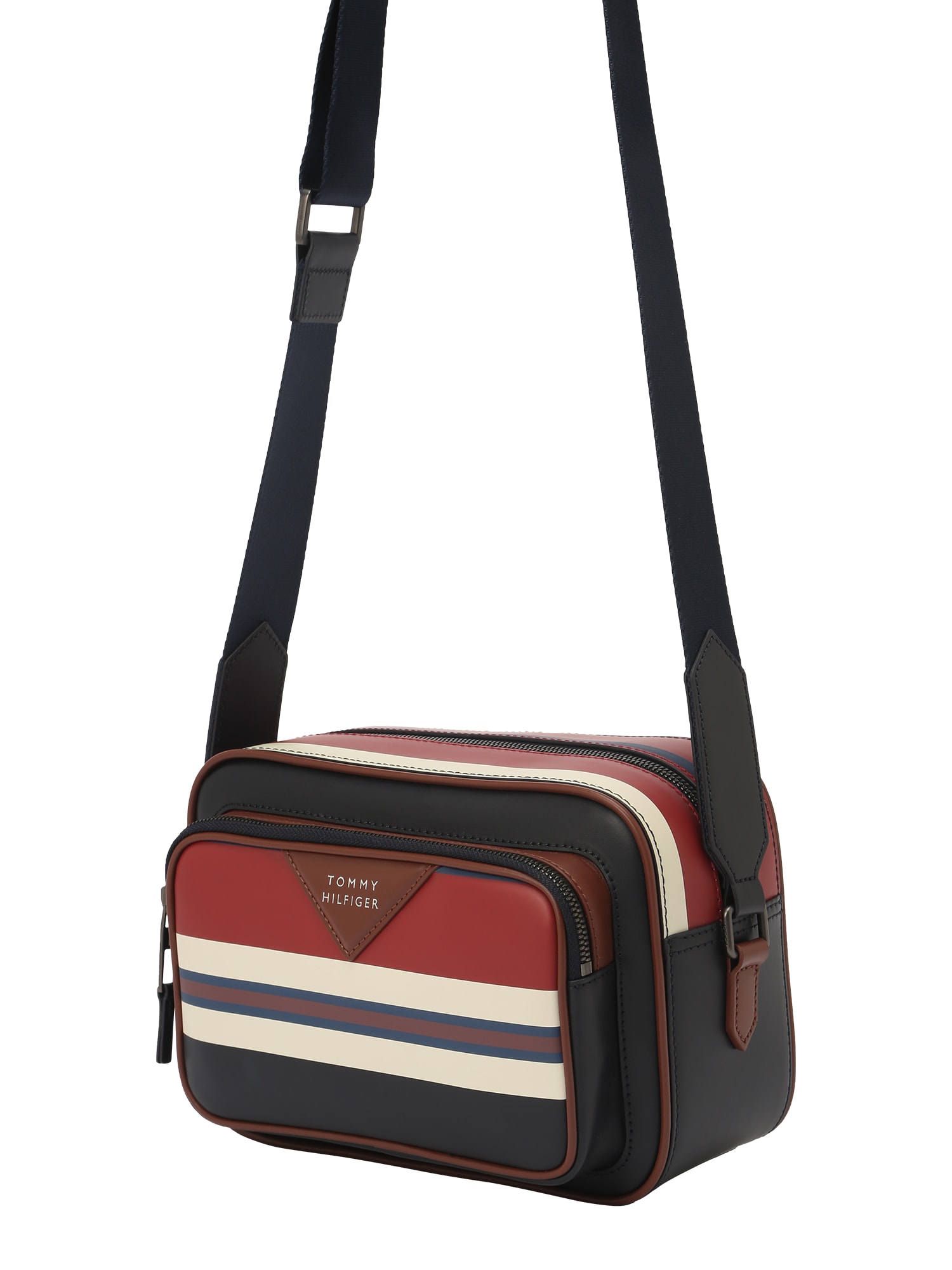 TOMMY HILFIGER Torba za čez ramo  marine / rjava / rdeča / črna