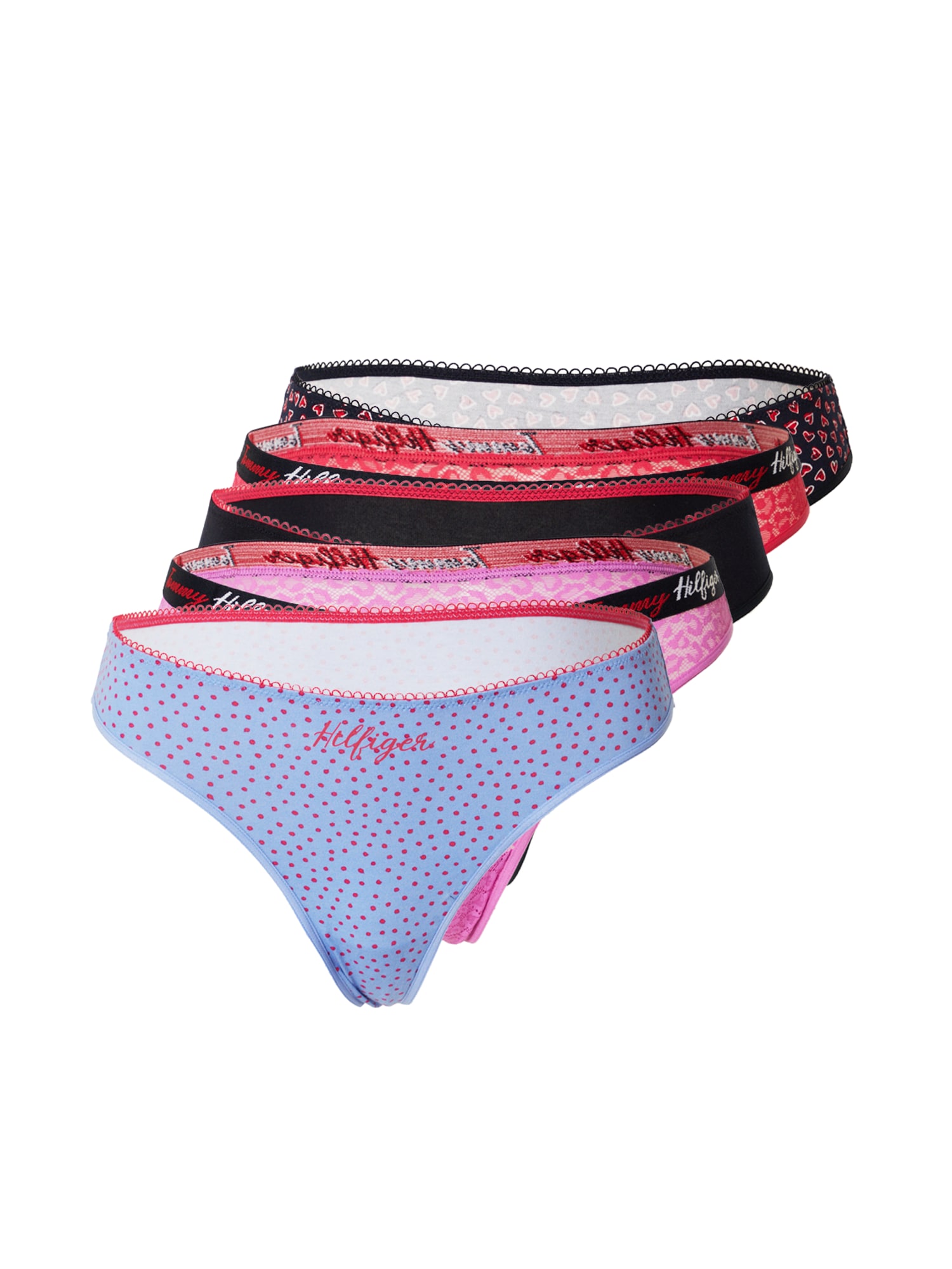 Tommy Hilfiger Underwear Tangice  svetlo modra / roza / rdeča / črna