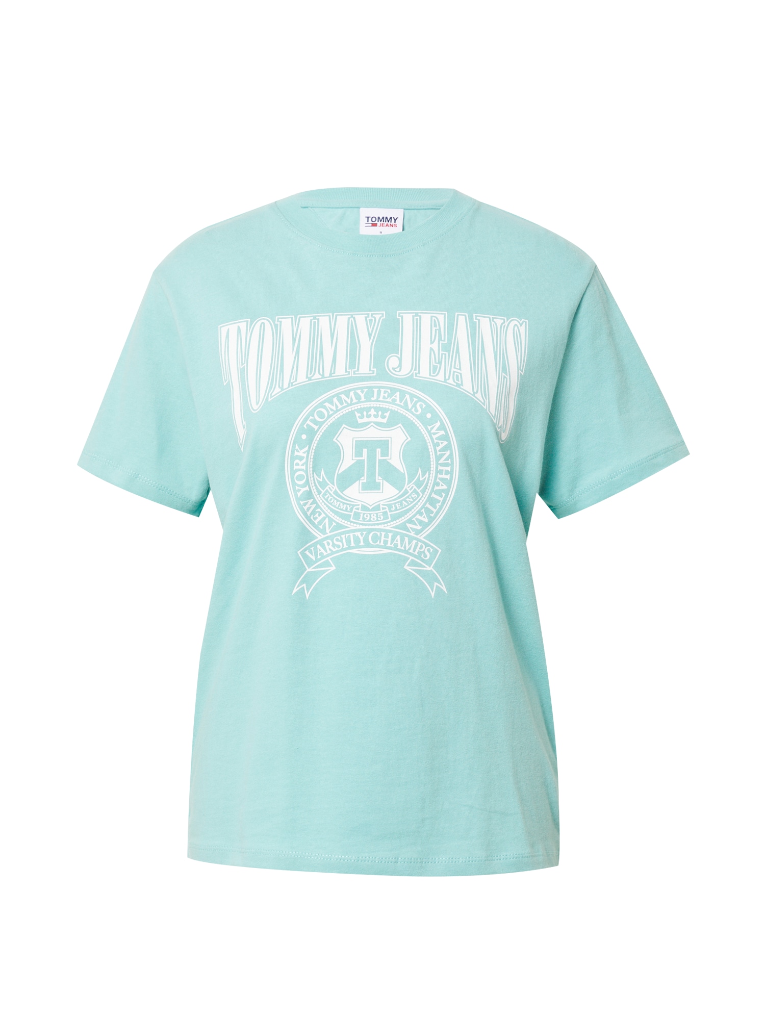Tommy Jeans Majica  cijansko modra / bela
