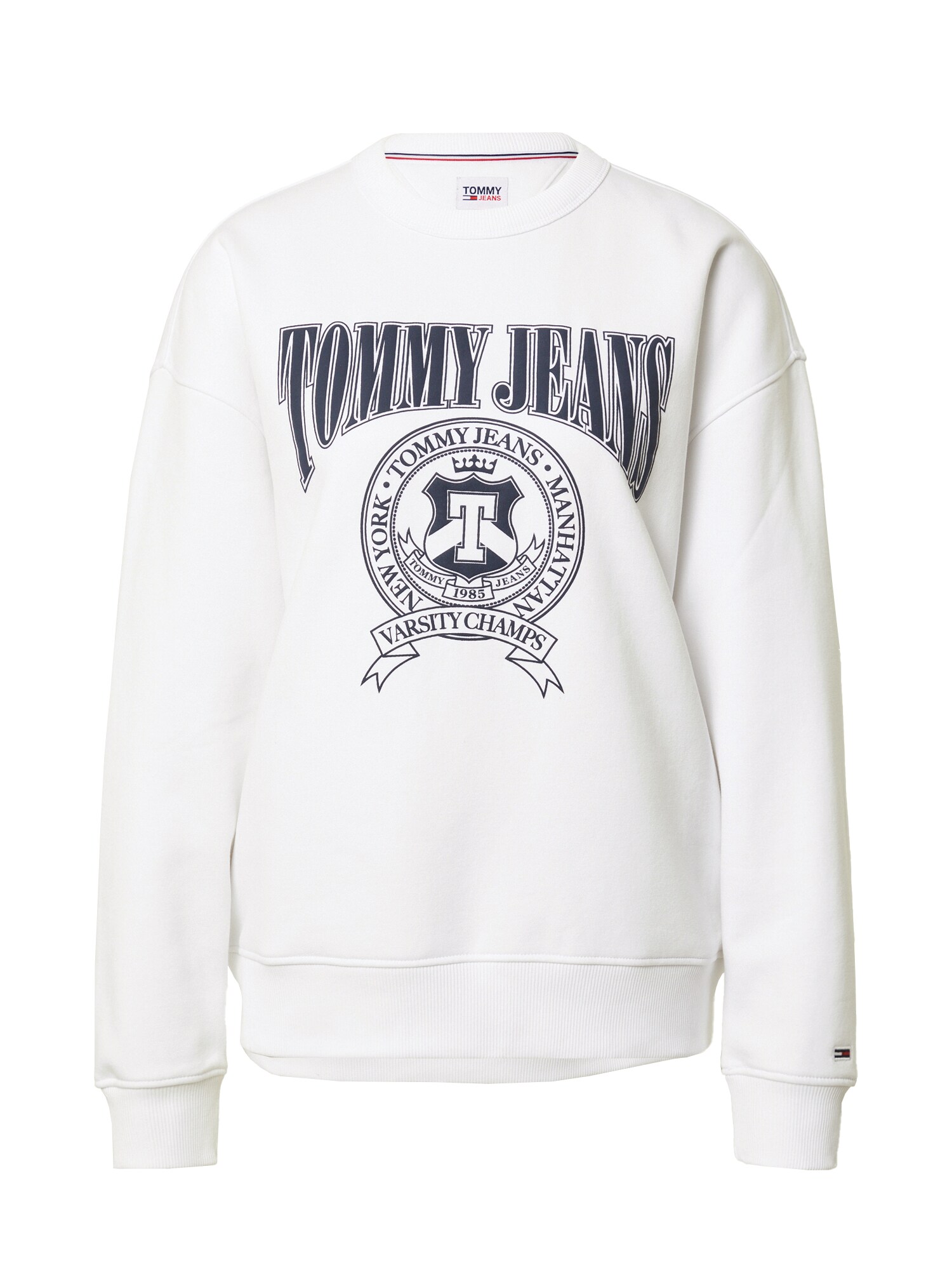 Tommy Jeans Majica  mornarska / ognjeno rdeča / bela