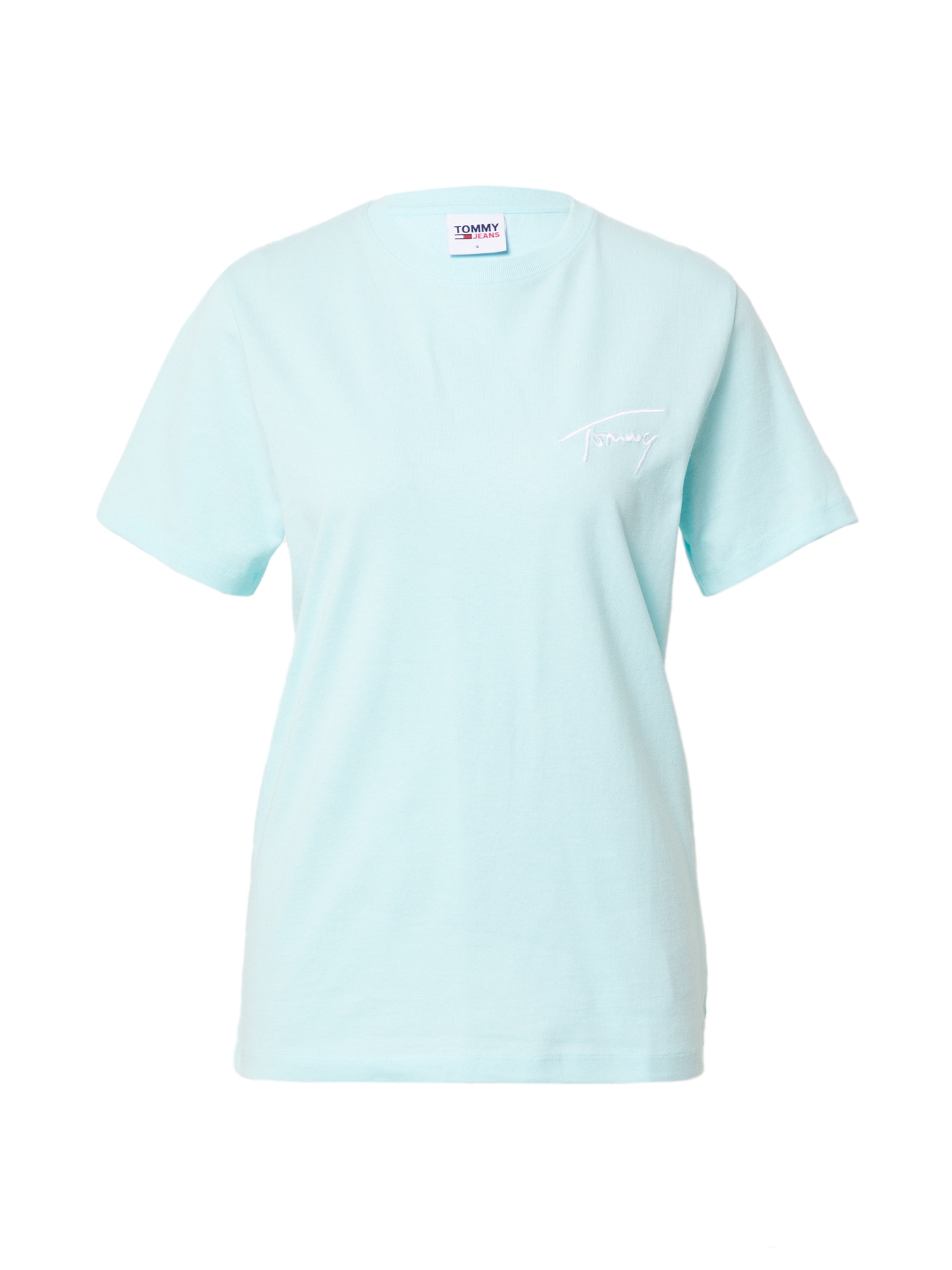 Tommy Jeans Majica  pastelno modra / bela