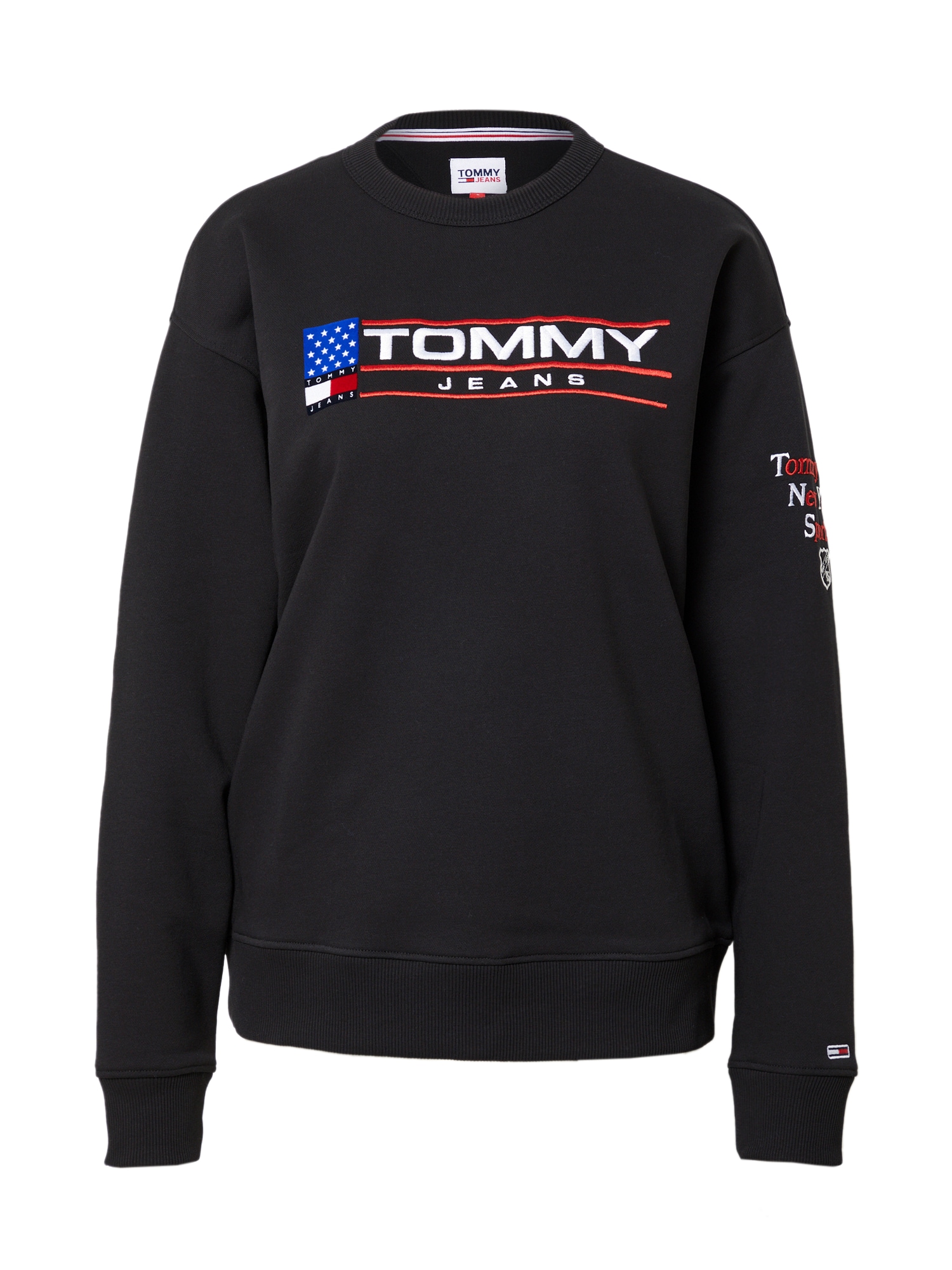 Tommy Jeans Majica  rdeča / črna / bela