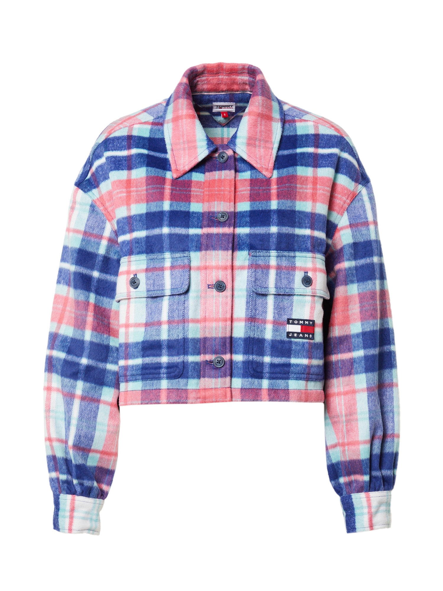 Tommy Jeans Prehodna jakna  svetlo modra / temno modra / svetlo roza / bela