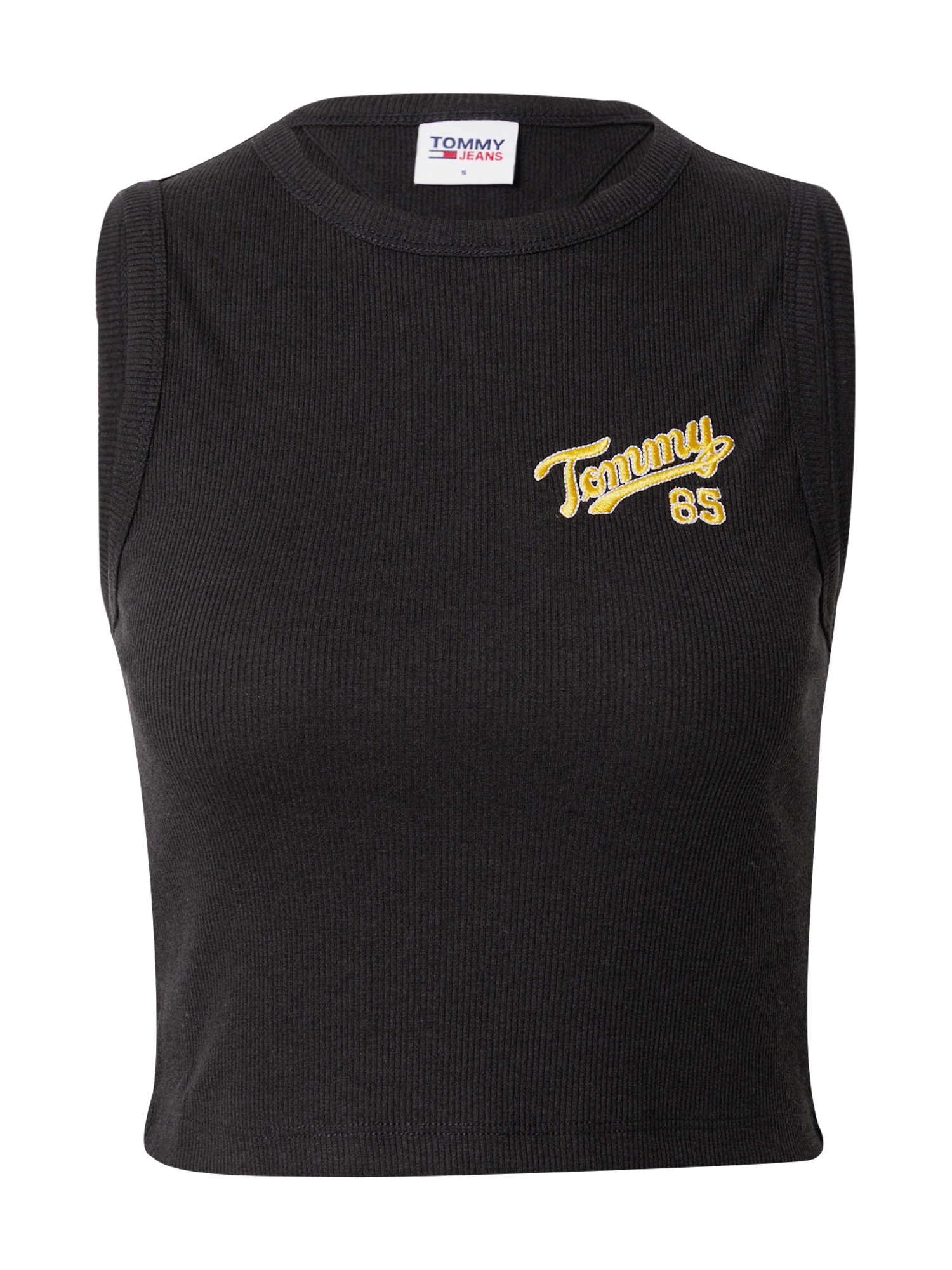 Tommy Jeans Top z naramnicami  rumena / črna / bela