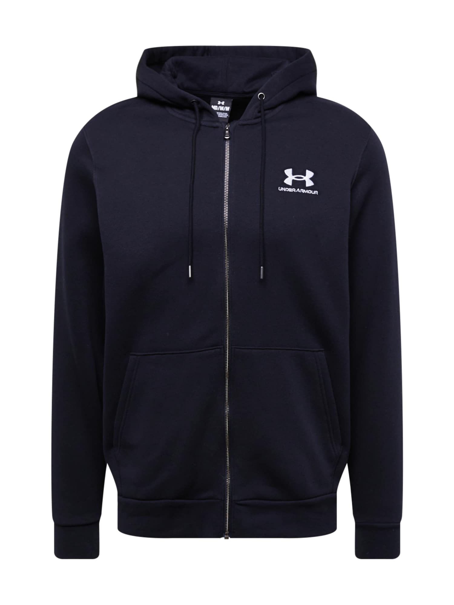 UNDER ARMOUR Športna jopa na zadrgo  črna / bela