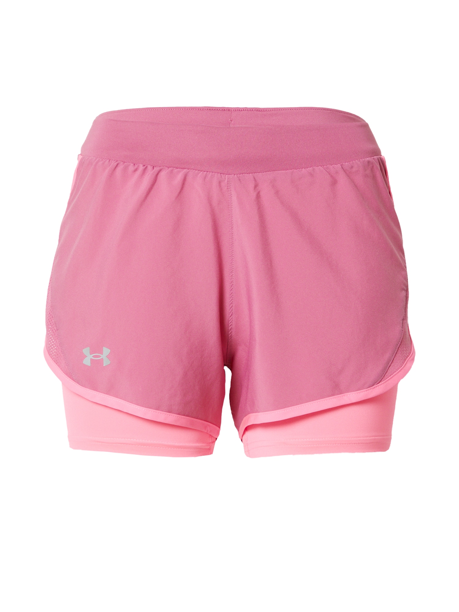 UNDER ARMOUR Športne hlače 'Fly By 2.0'  siva / roza / svetlo roza
