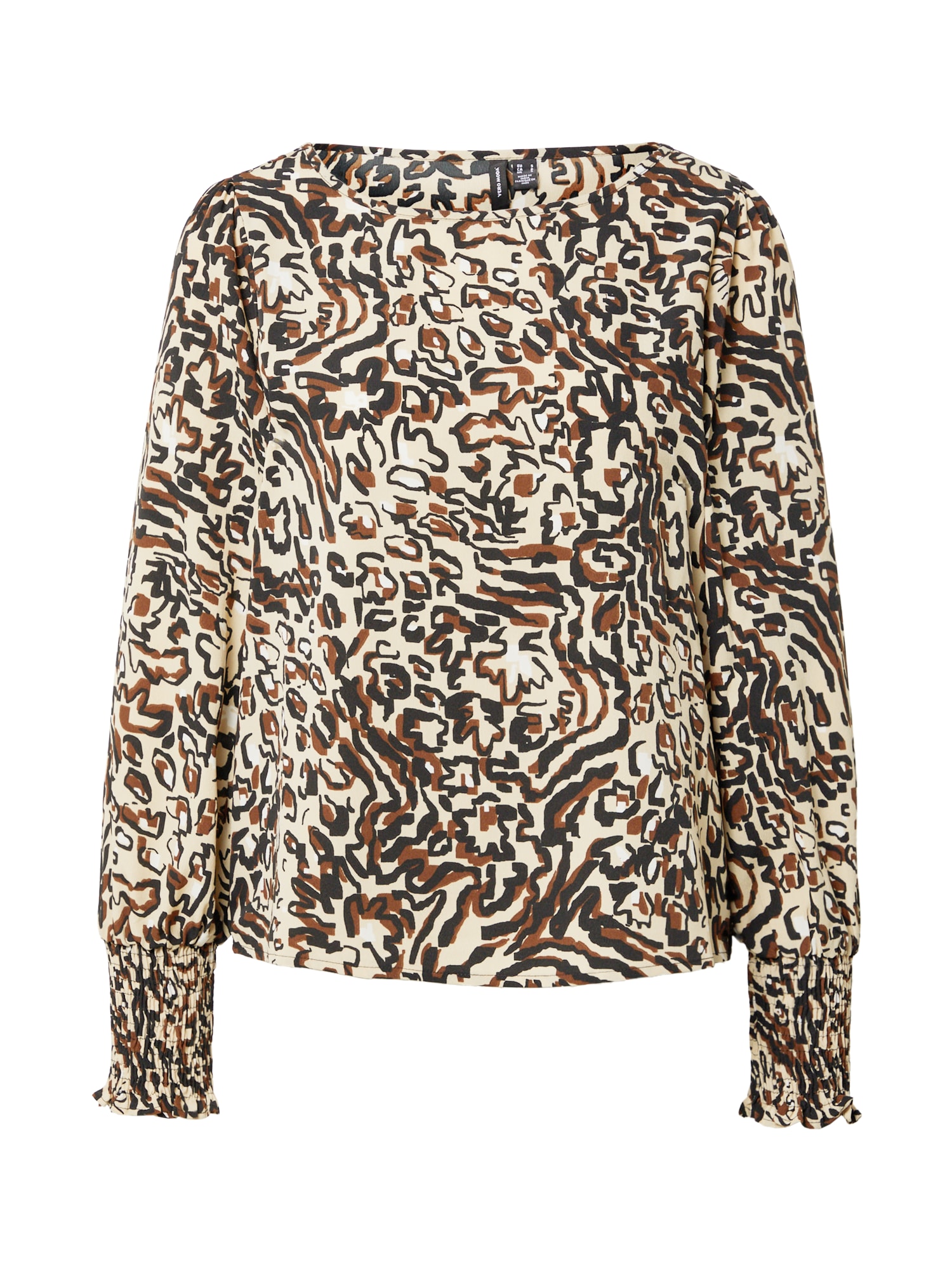 VERO MODA Bluza 'LYDIA'  bež / rjava / črna / bela