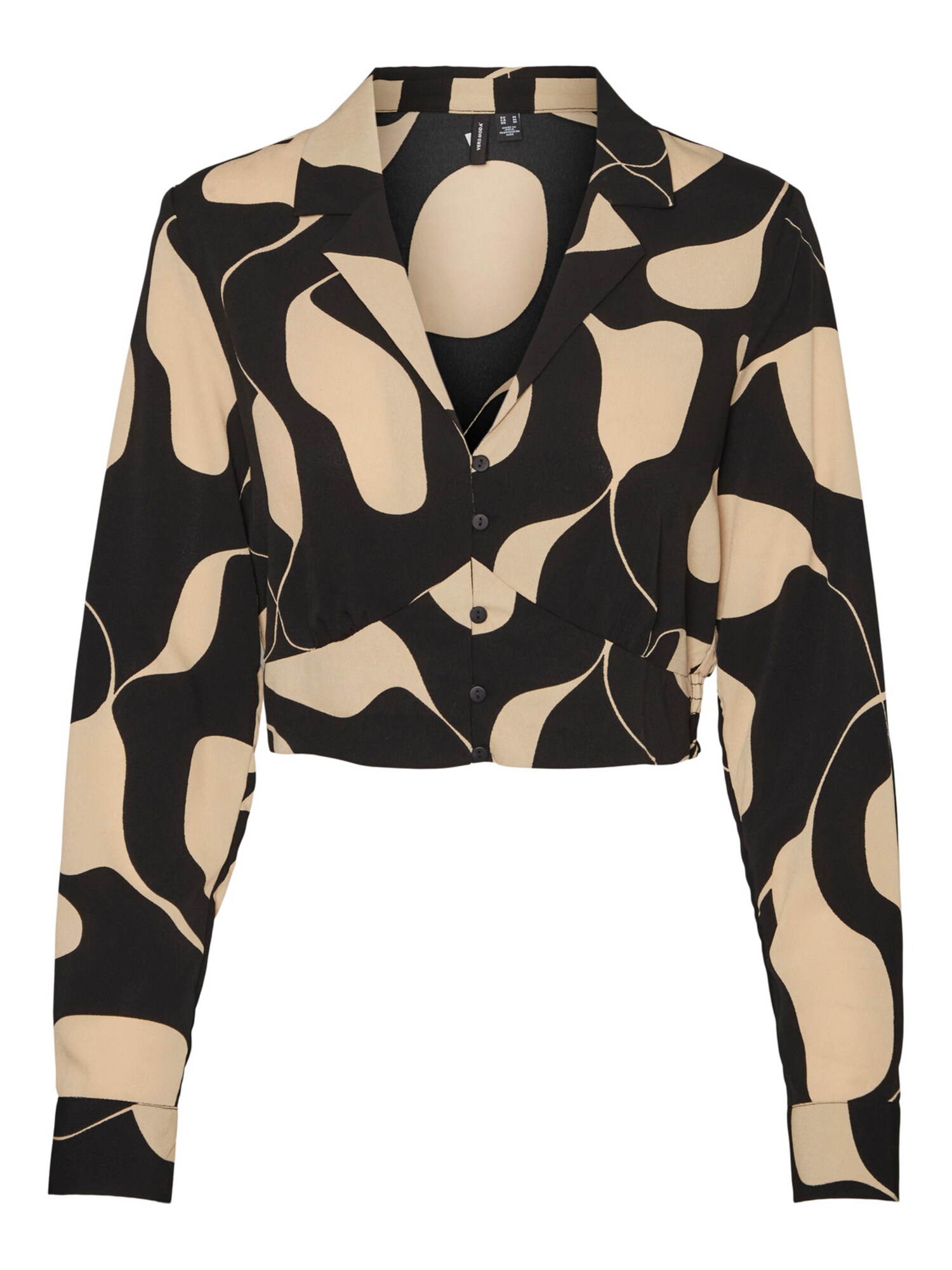 VERO MODA Bluza 'LYDIA'  pesek / temno rjava