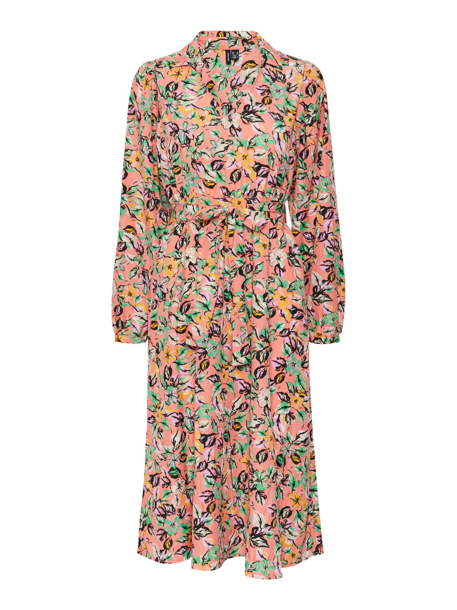 VERO MODA Obleka 'Pil'  kremna / rumena / zelena / breskev / črna