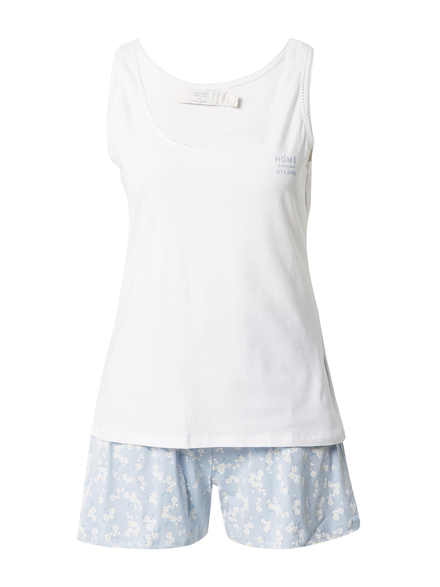 Women' Secret Kratke hlače za spanje 'BLUE FLOWER'  svetlo modra / off-bela