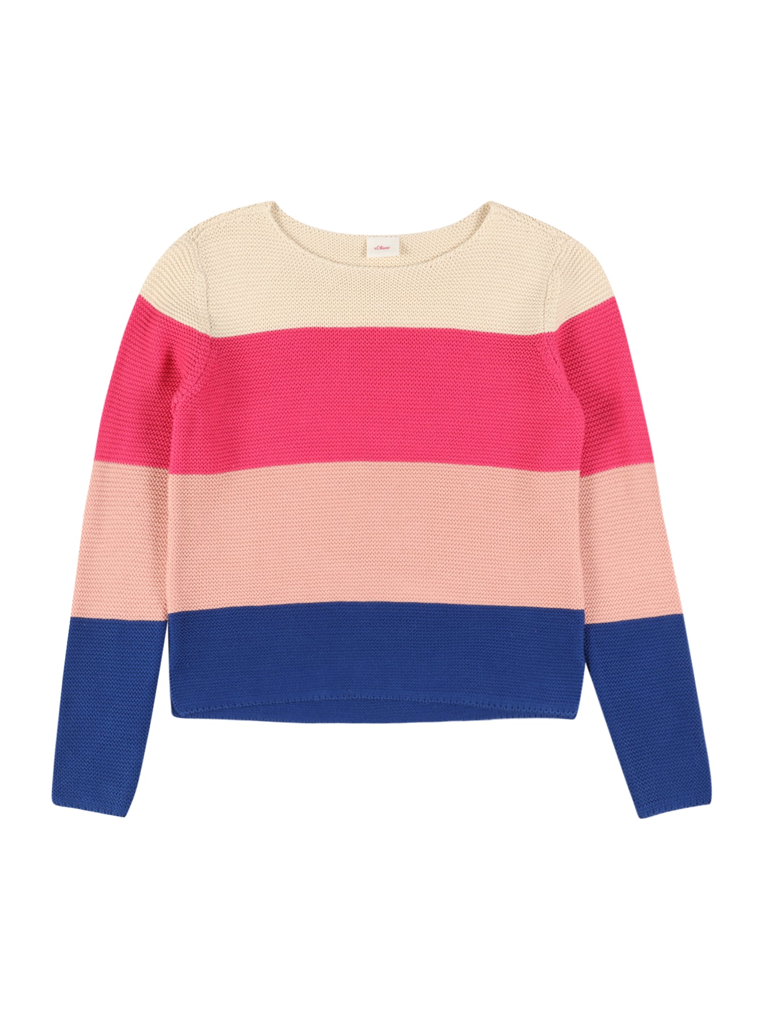 s.Oliver Pulover  kobalt modra / rosé / neonsko roza / volneno bela