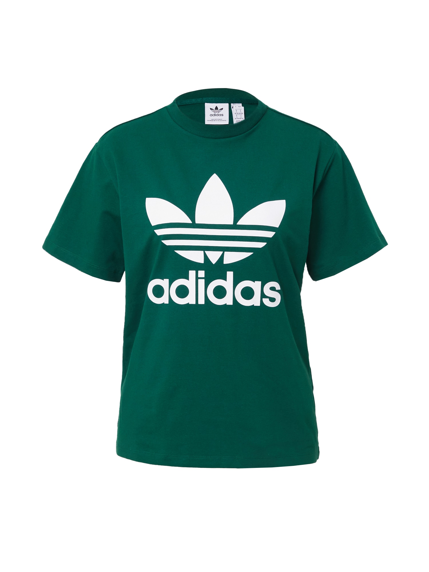 ADIDAS ORIGINALS Majica 'Trefoil'  temno zelena / bela