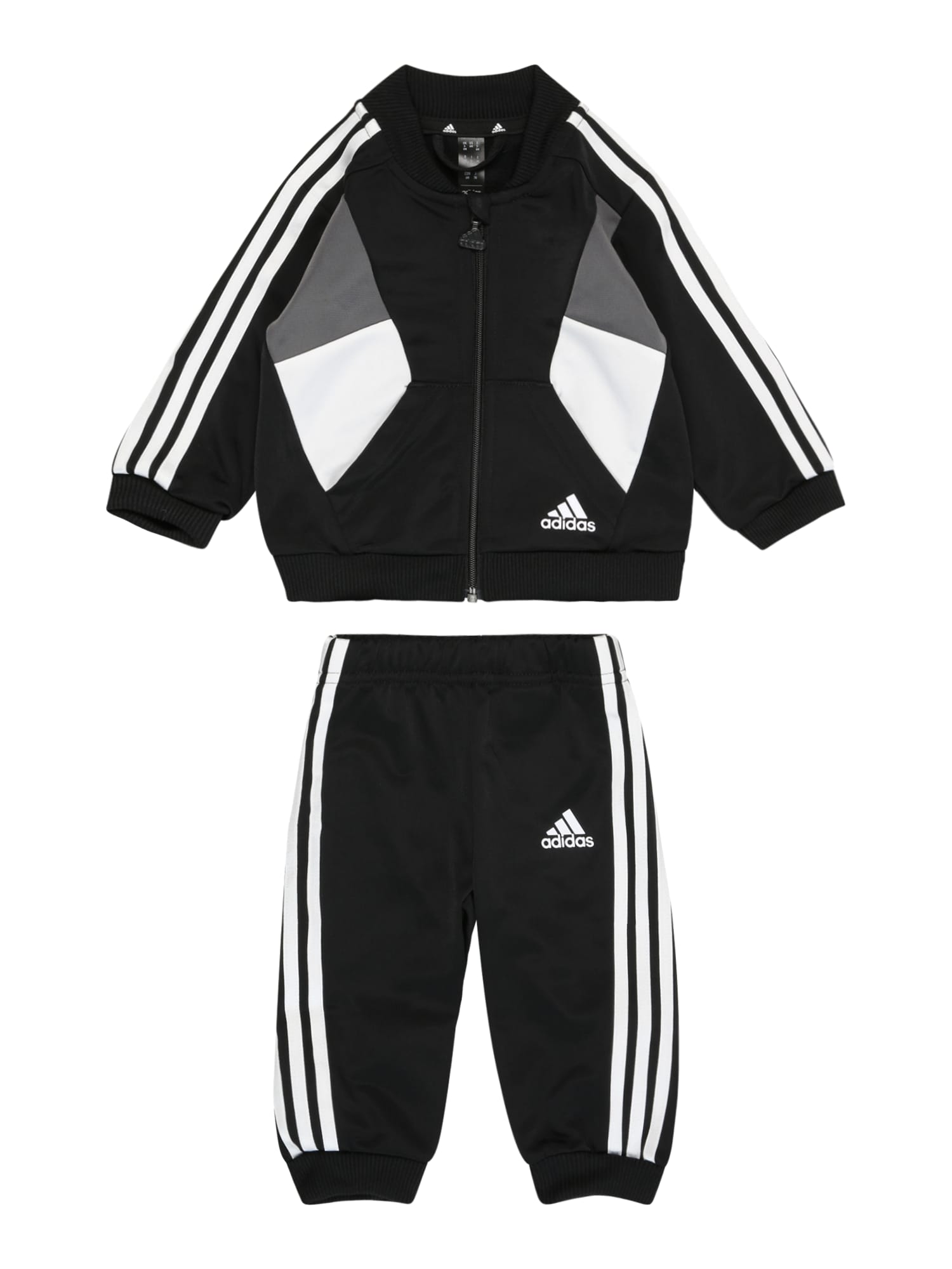 ADIDAS PERFORMANCE Športna trenirka  siva / črna / bela