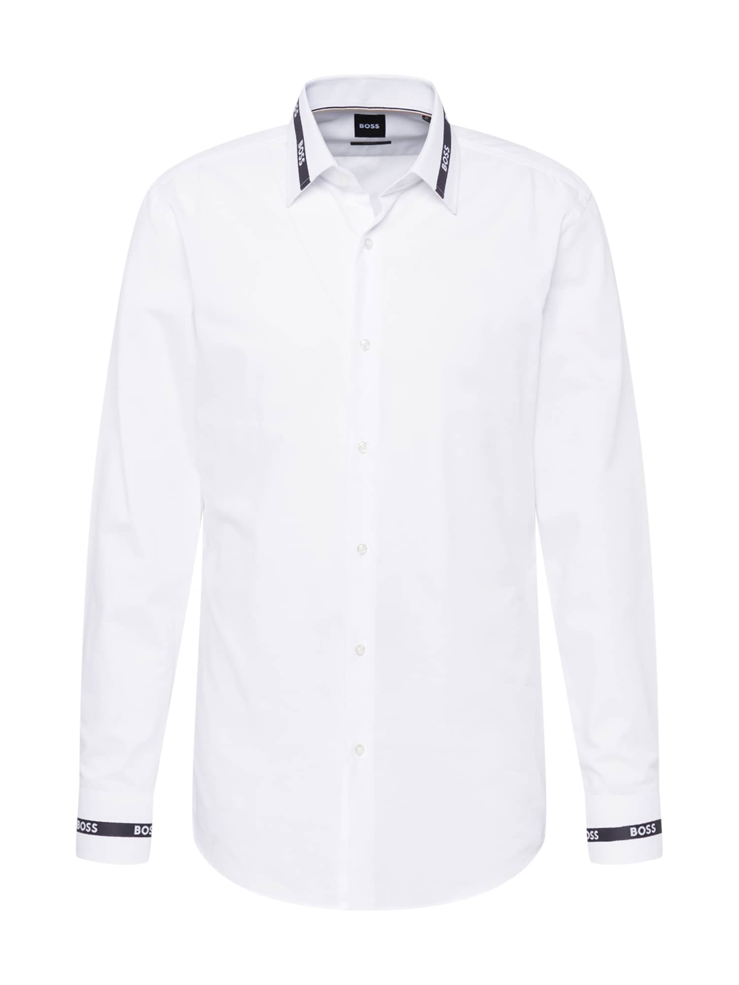 BOSS Black Srajca 'HANK'  temno modra / off-bela