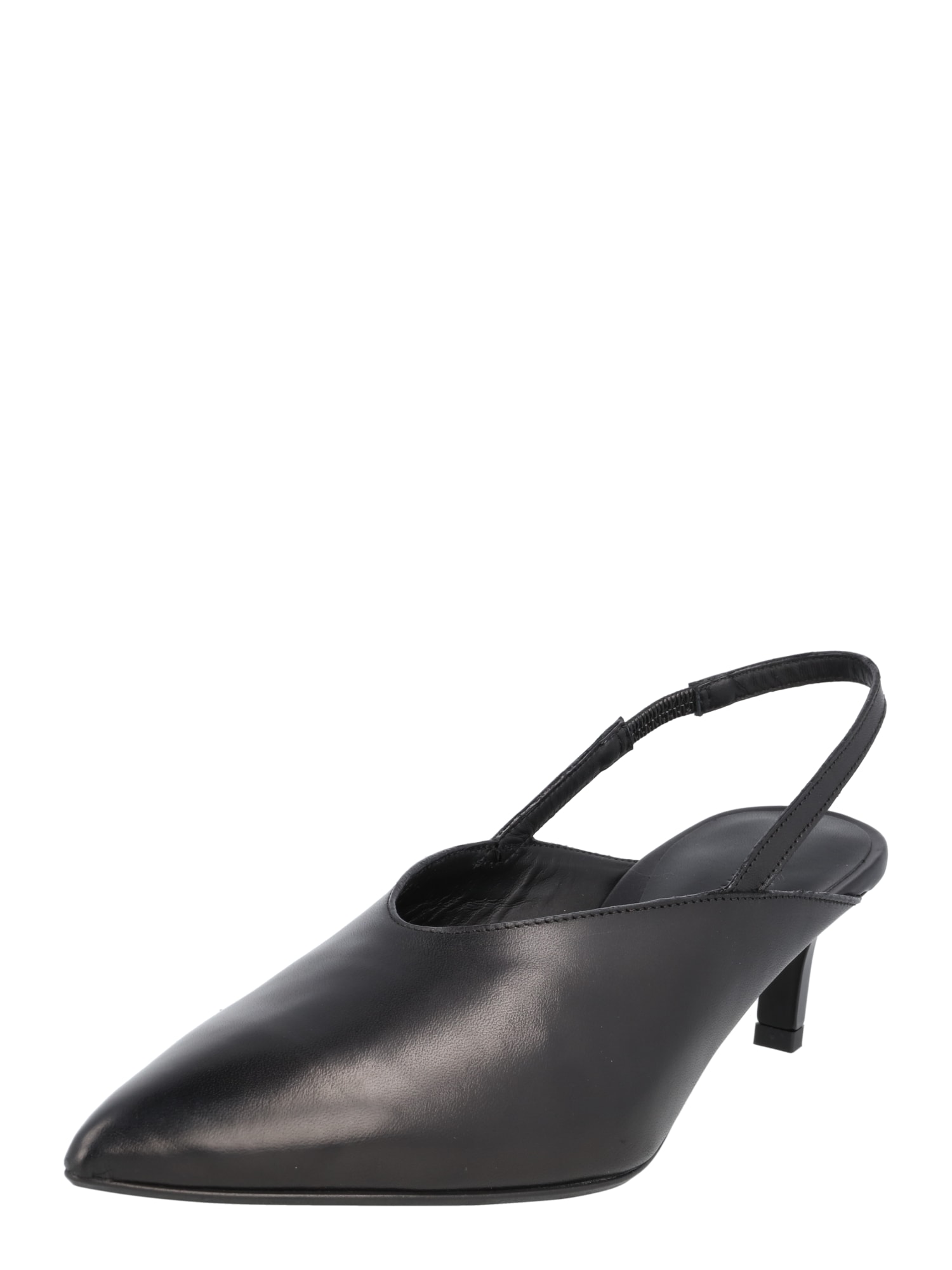 Calvin Klein Čevlji s peto in s paščki  črna