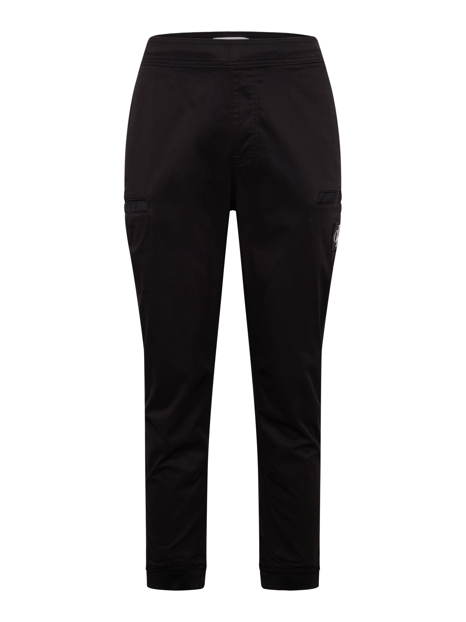 Calvin Klein Jeans Hlače  črna / bela