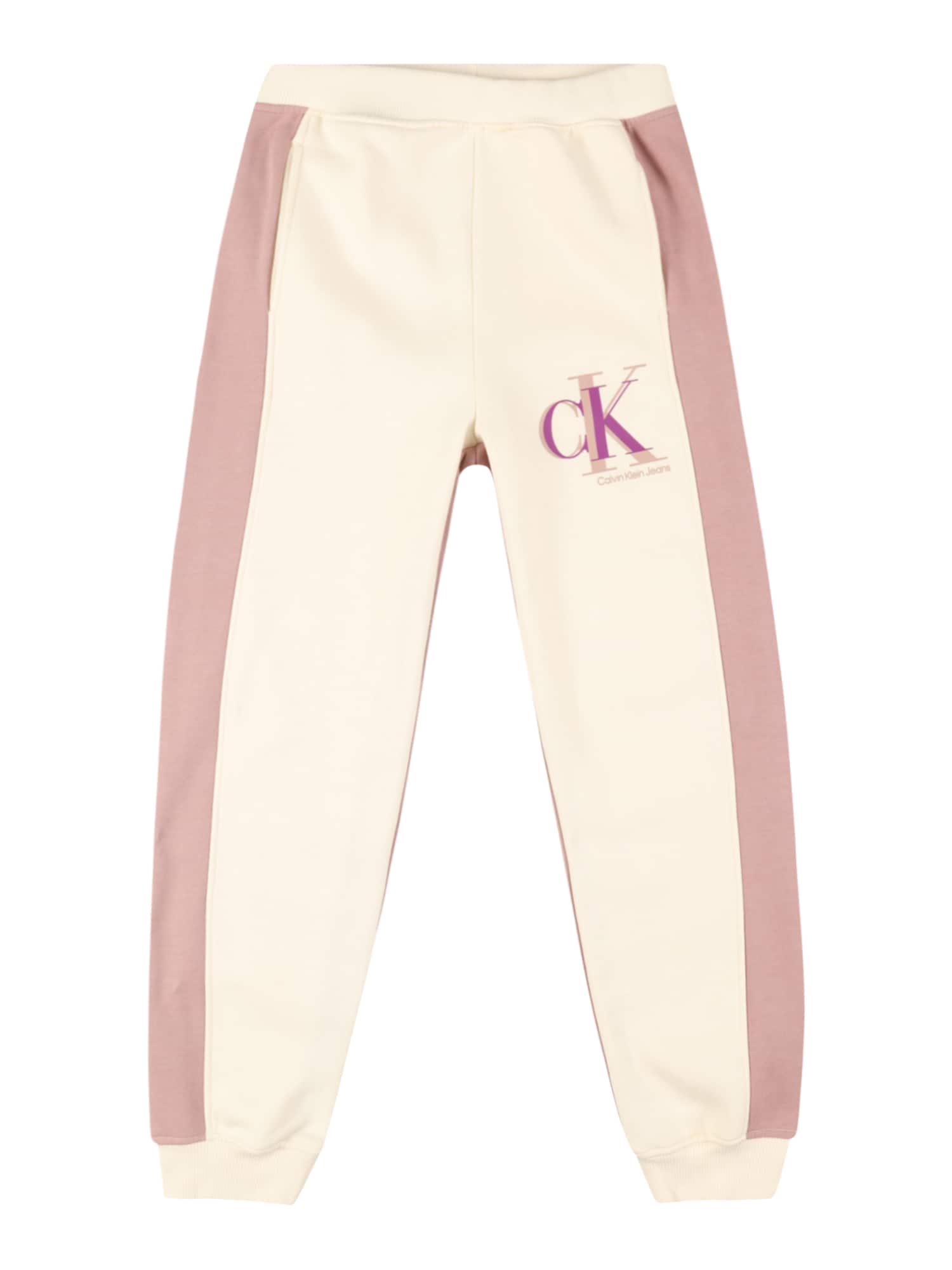 Calvin Klein Jeans Hlače  slonovina / staro roza
