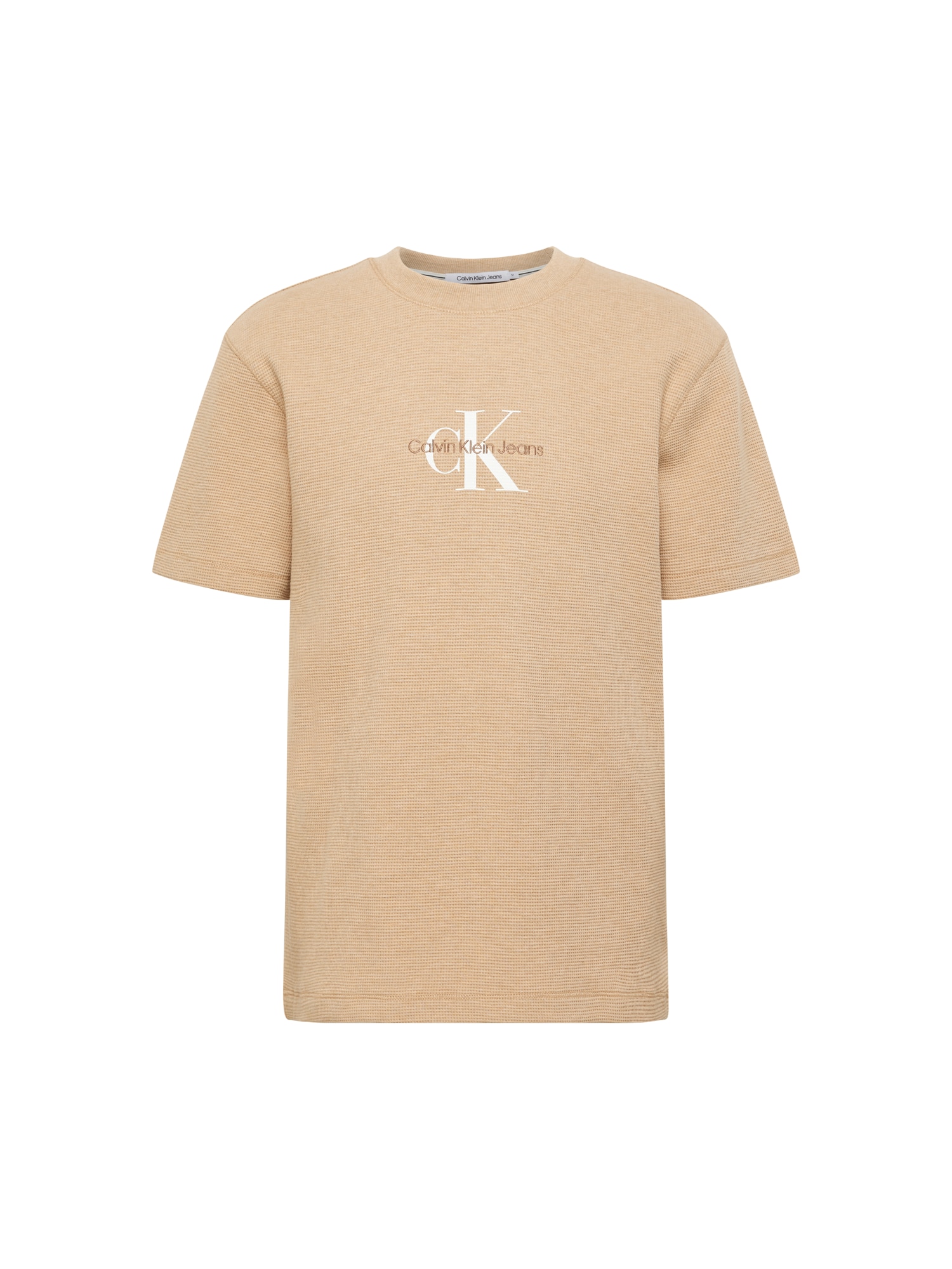 Calvin Klein Jeans Majica  svetlo rjava / bela