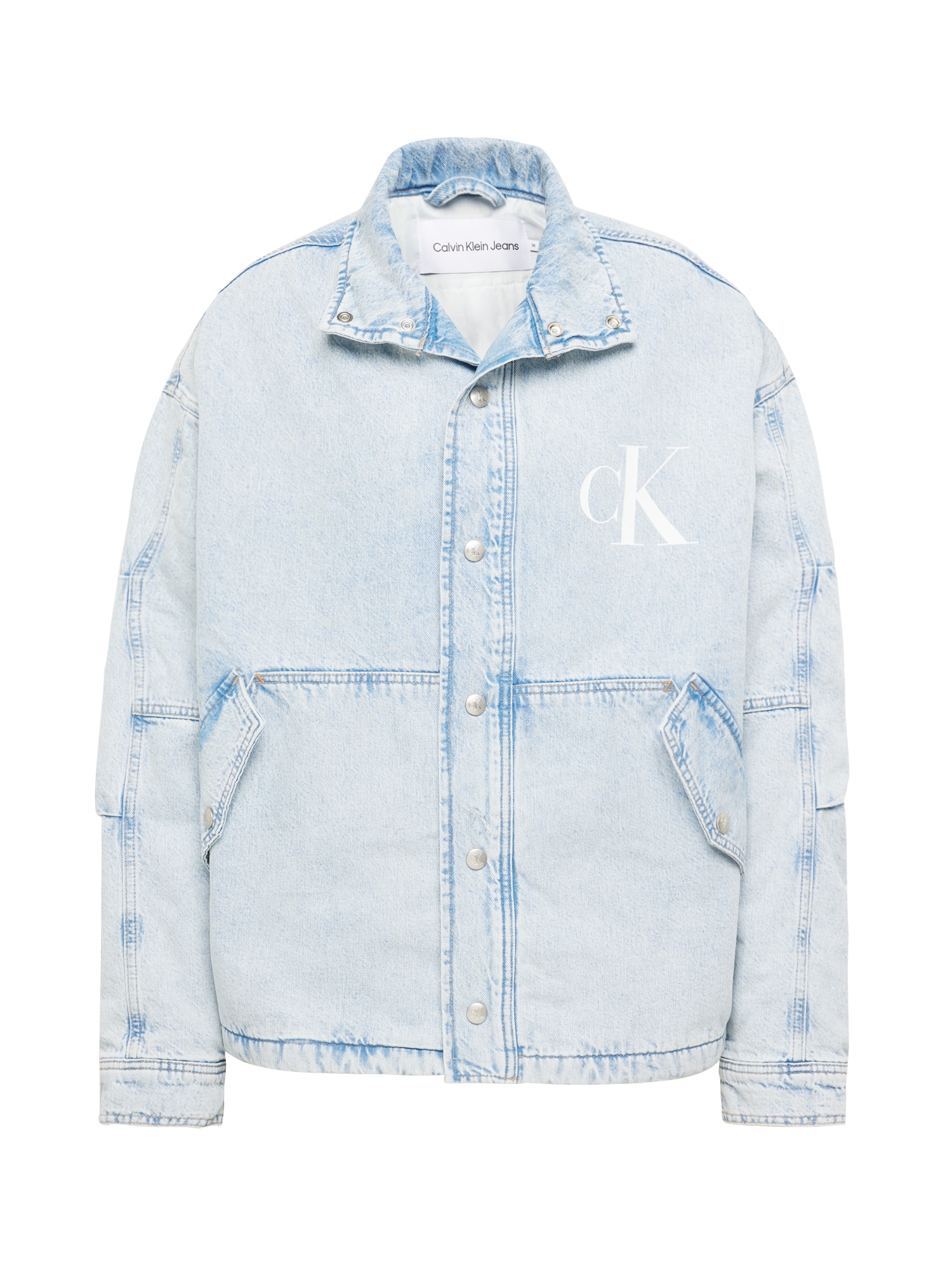 Calvin Klein Jeans Prehodna jakna  svetlo modra / siva / bela