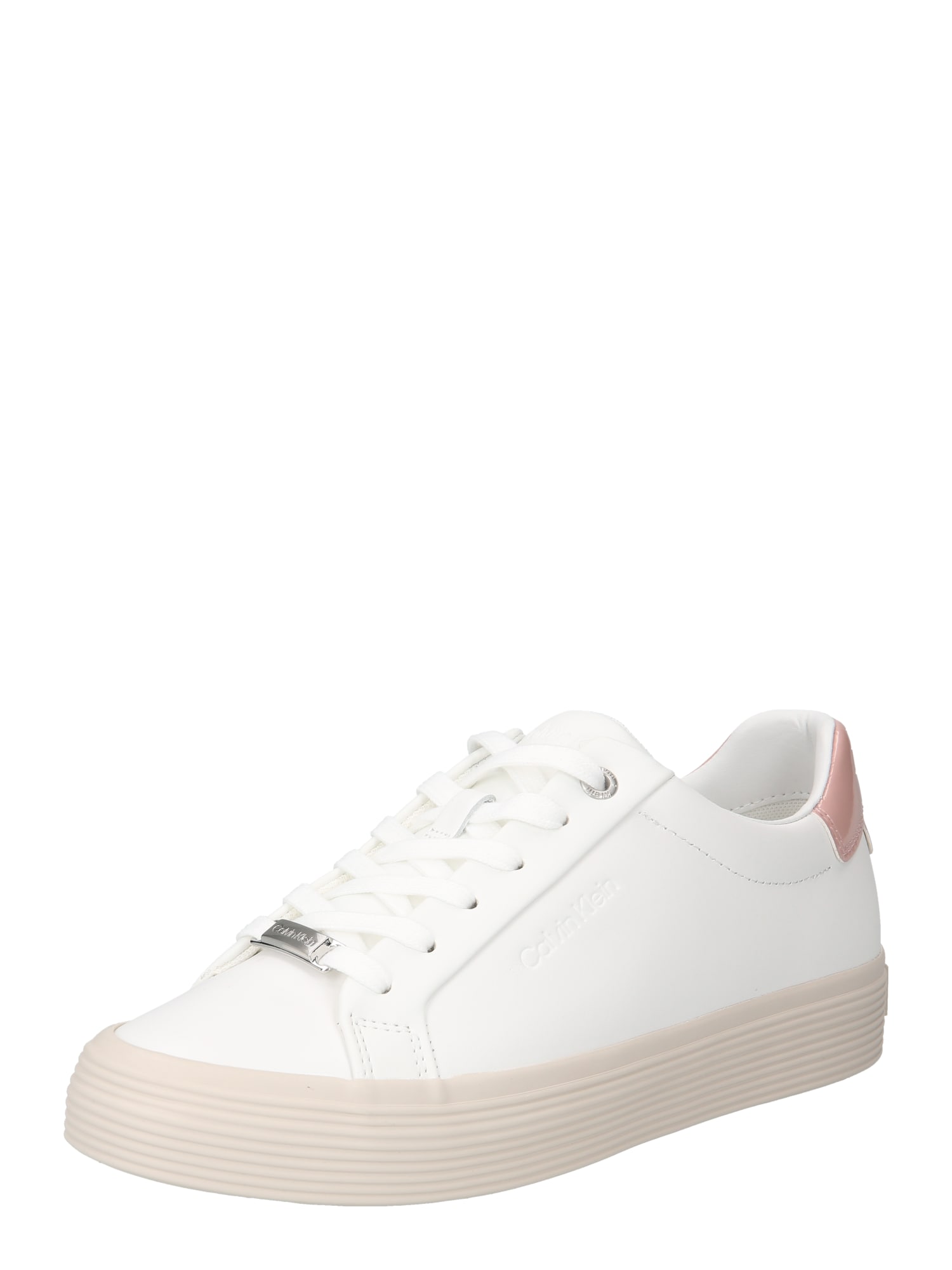 Calvin Klein Nizke superge  staro roza / bela
