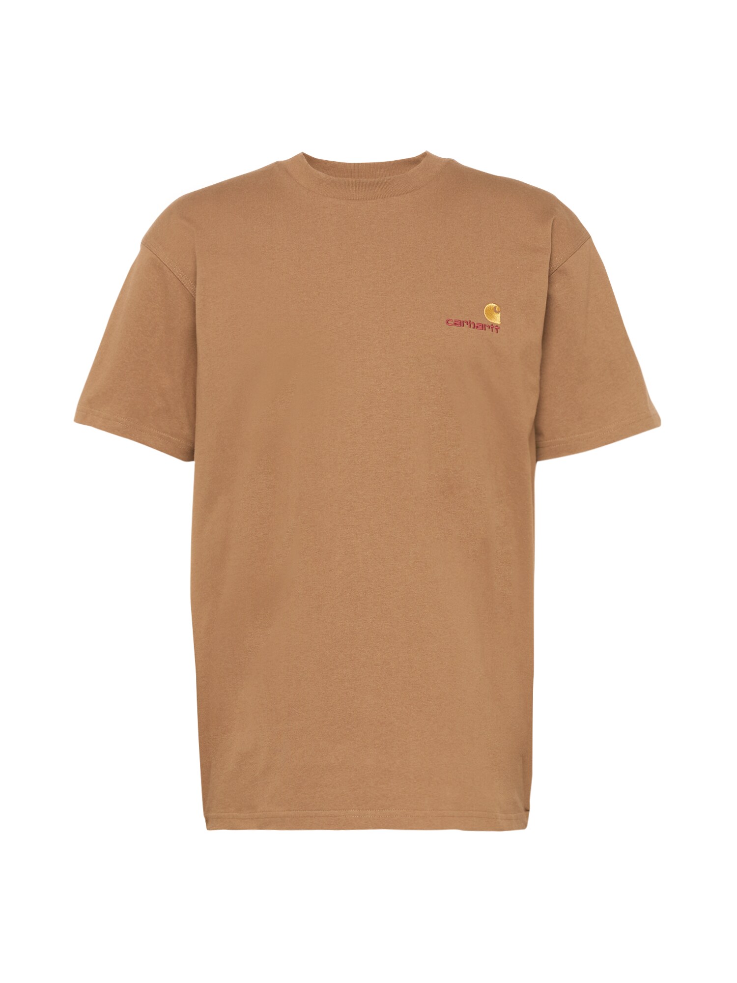 Carhartt WIP Majica 'American Script'  svetlo rjava / zlato-rumena / rdeča