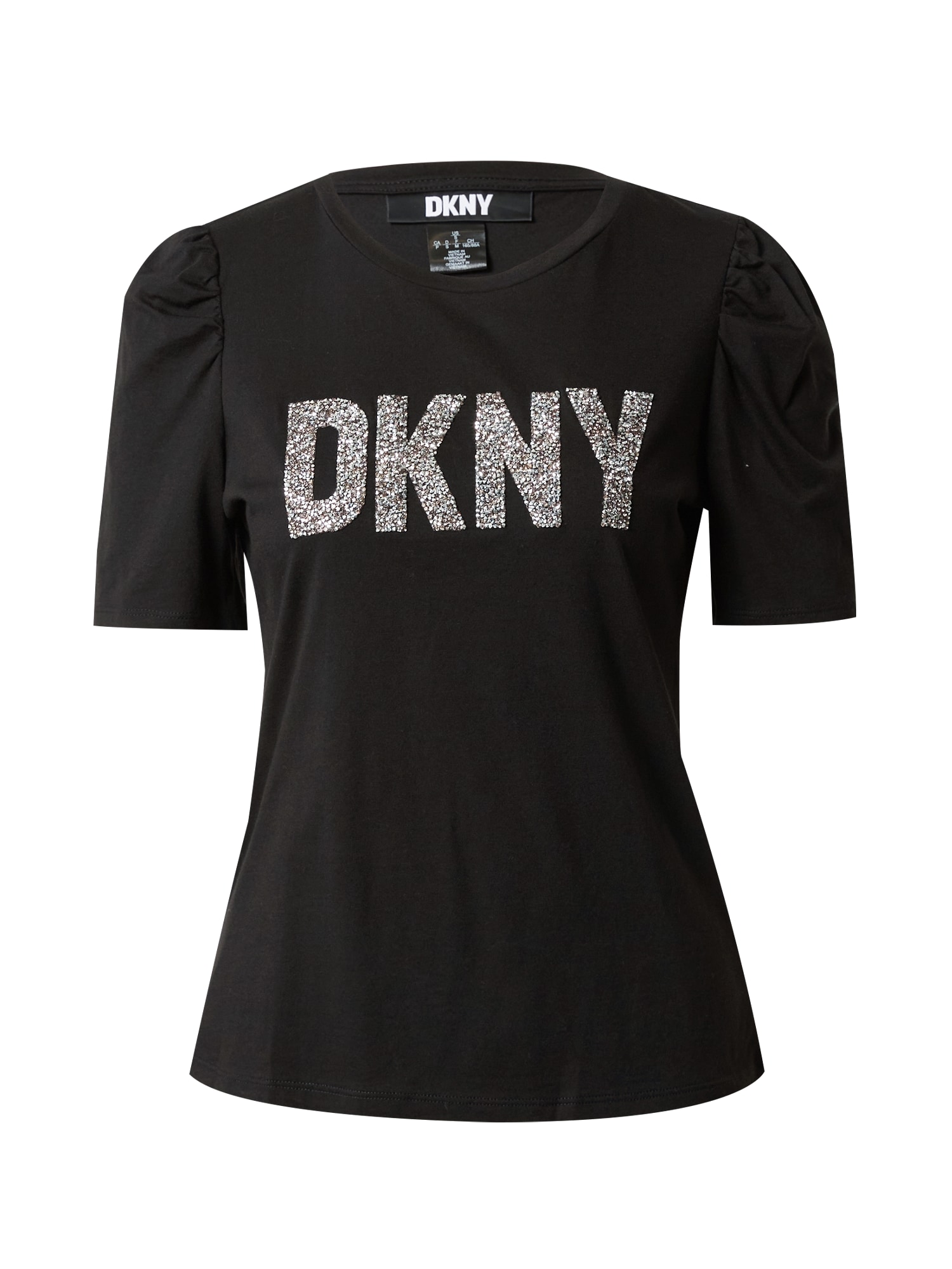 DKNY Majica  črna / srebrna