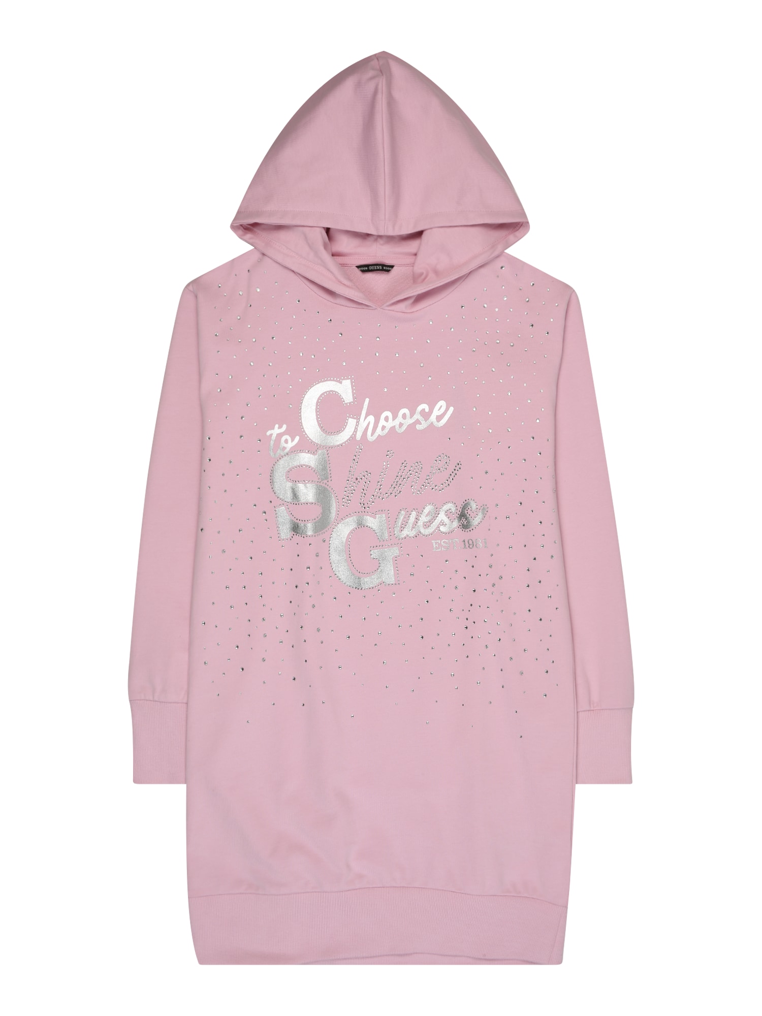 GUESS Obleka  svetlo lila / srebrna