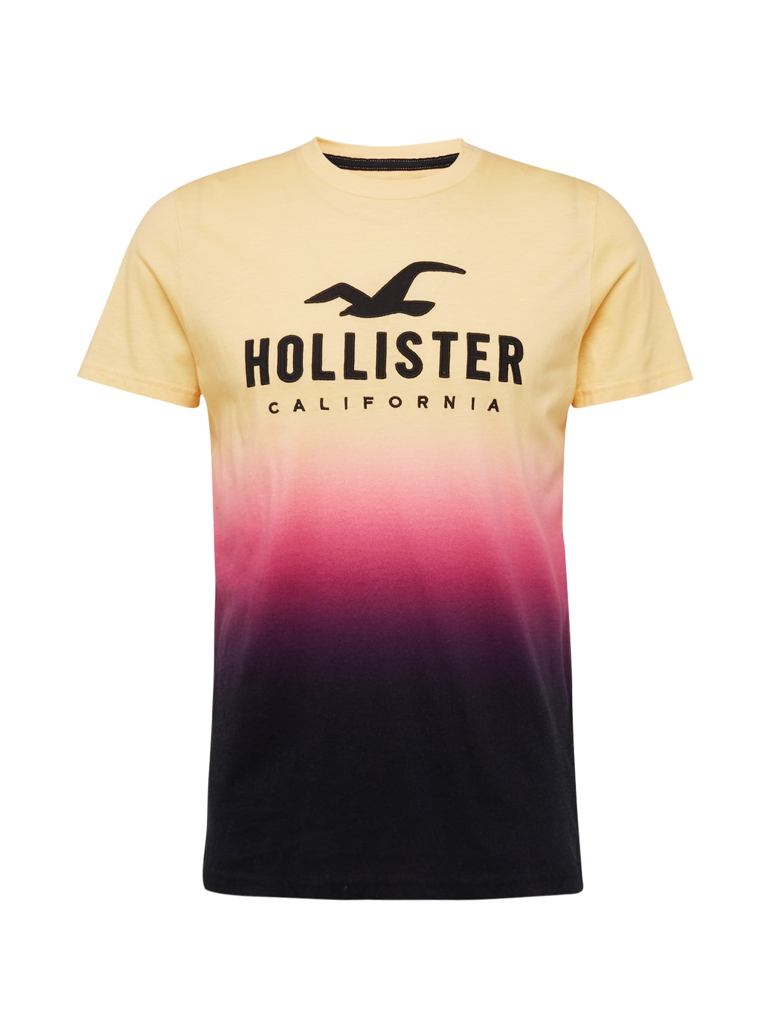HOLLISTER Majica  kremna / neonsko roza / črna