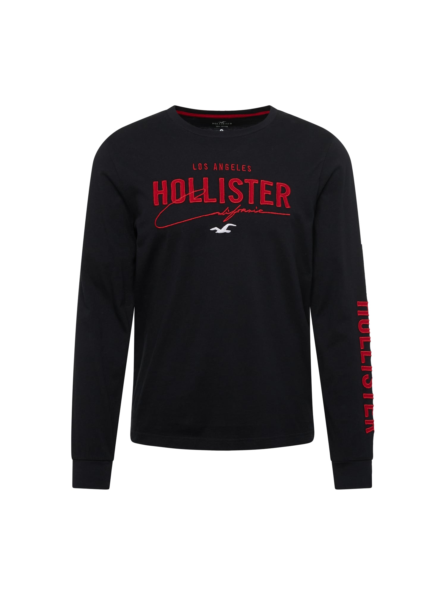 HOLLISTER Majica  rdeča / črna / bela