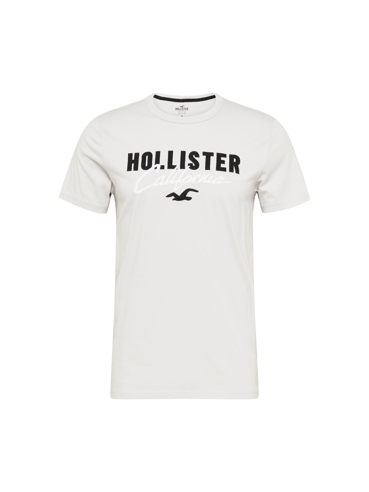 HOLLISTER Majica  siva / črna / bela