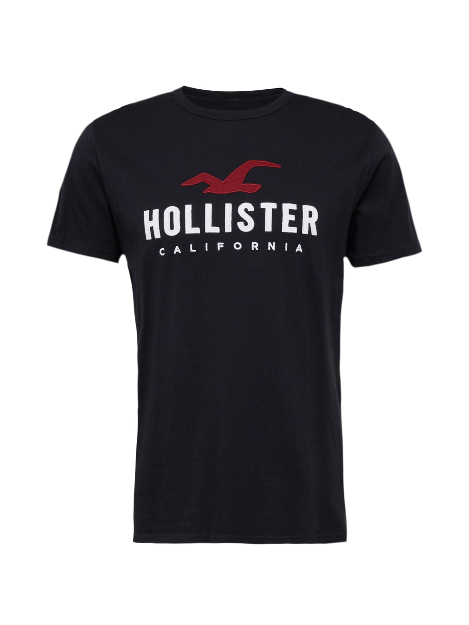 HOLLISTER Majica  temno rdeča / črna / bela