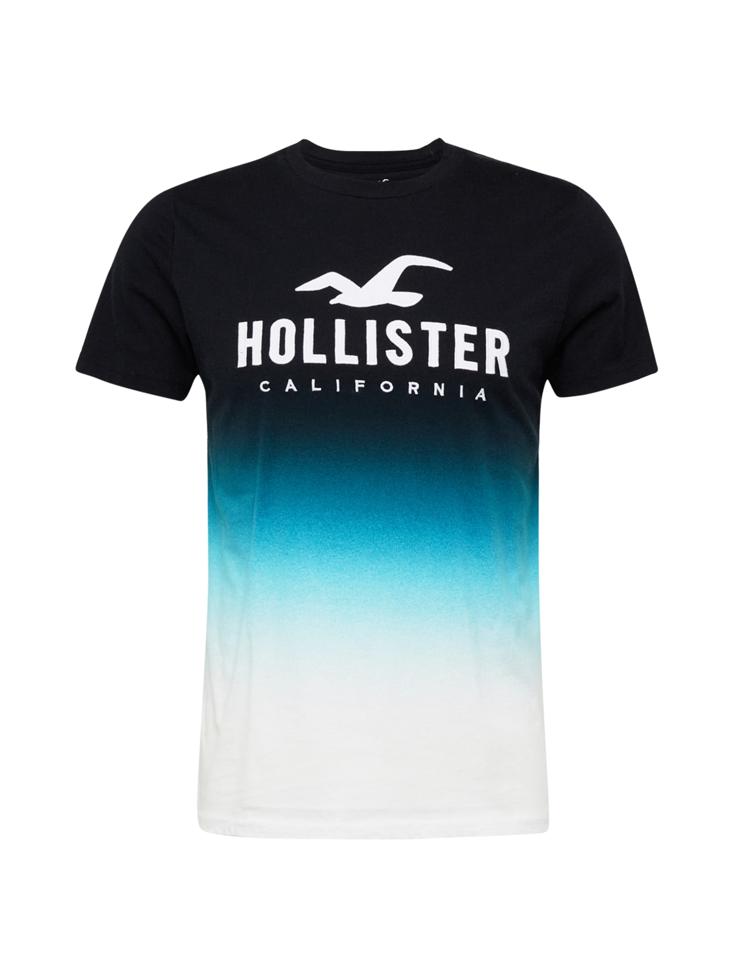 HOLLISTER Majica  turkizna / cijansko modra / črna / bela