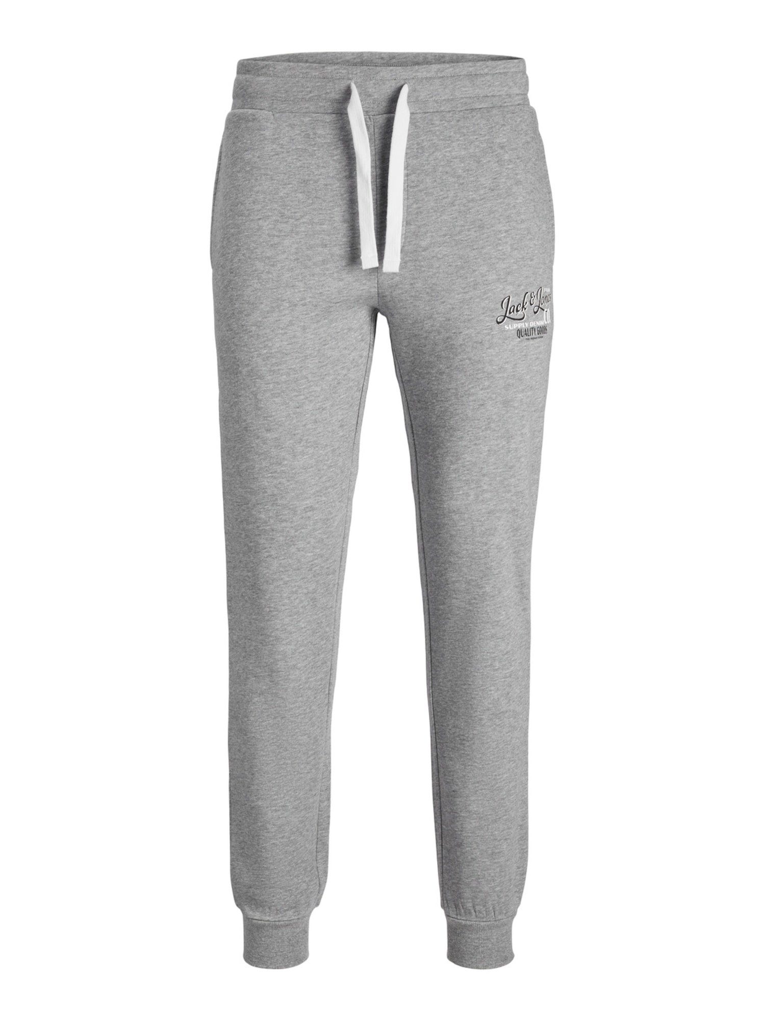 JACK & JONES Hlače 'GORDON'  siva / bela