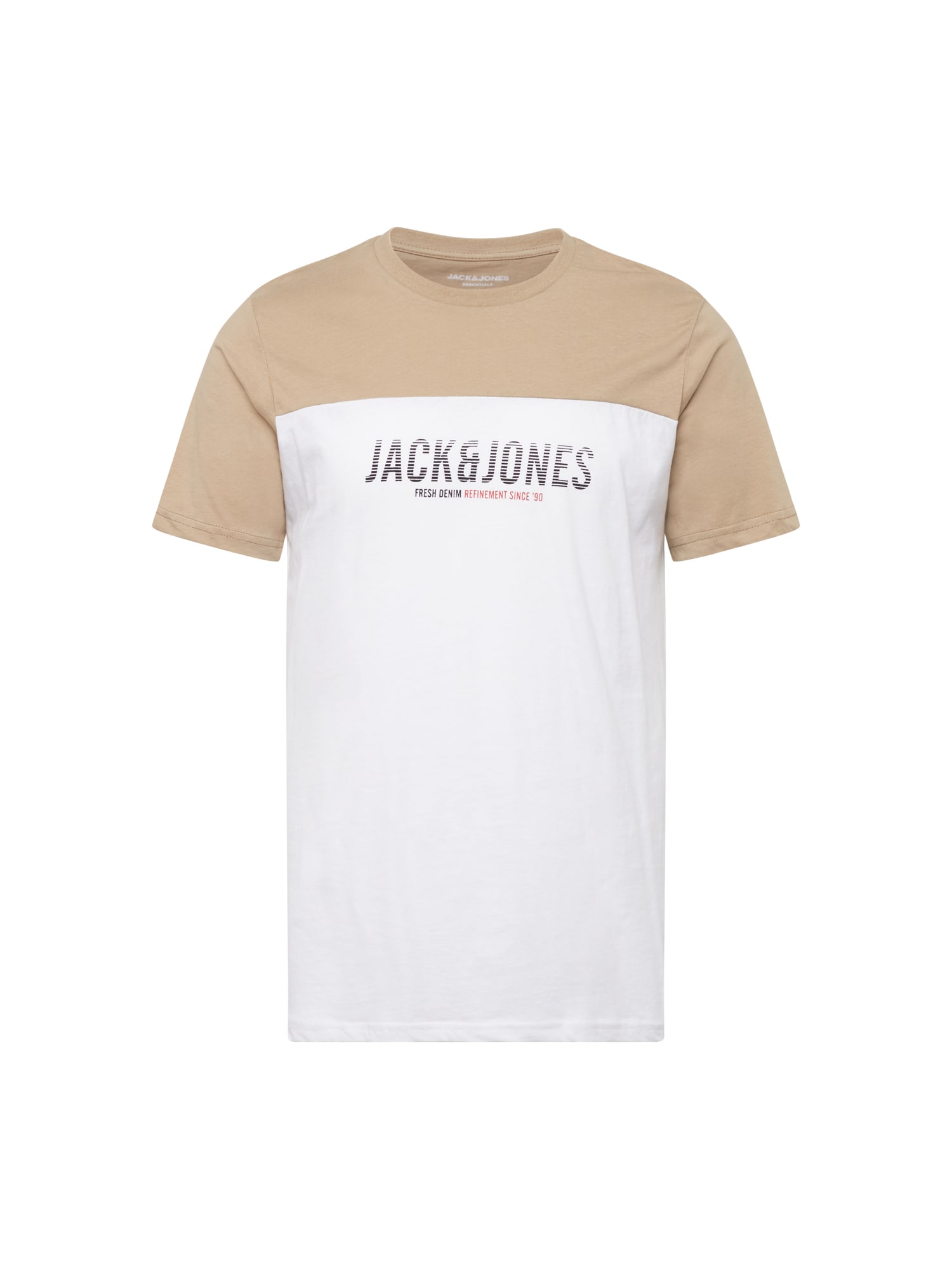 JACK & JONES Majica 'Dan'  kremna / chamois / rdeča / črna