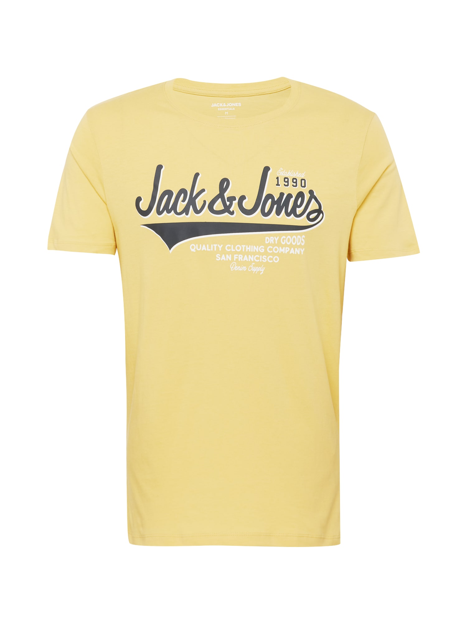 JACK & JONES Majica  rumena / črna / bela
