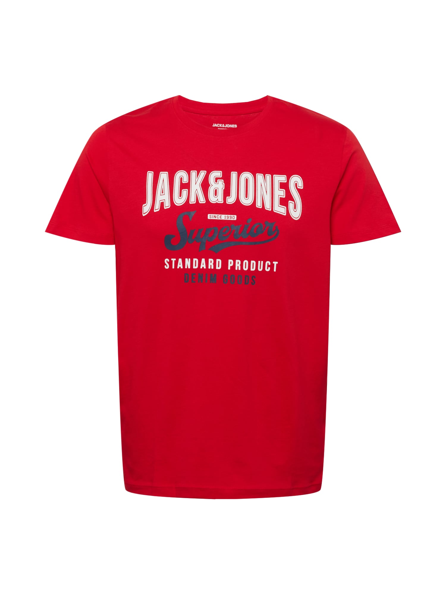 JACK & JONES Majica  temno modra / ognjeno rdeča / bela